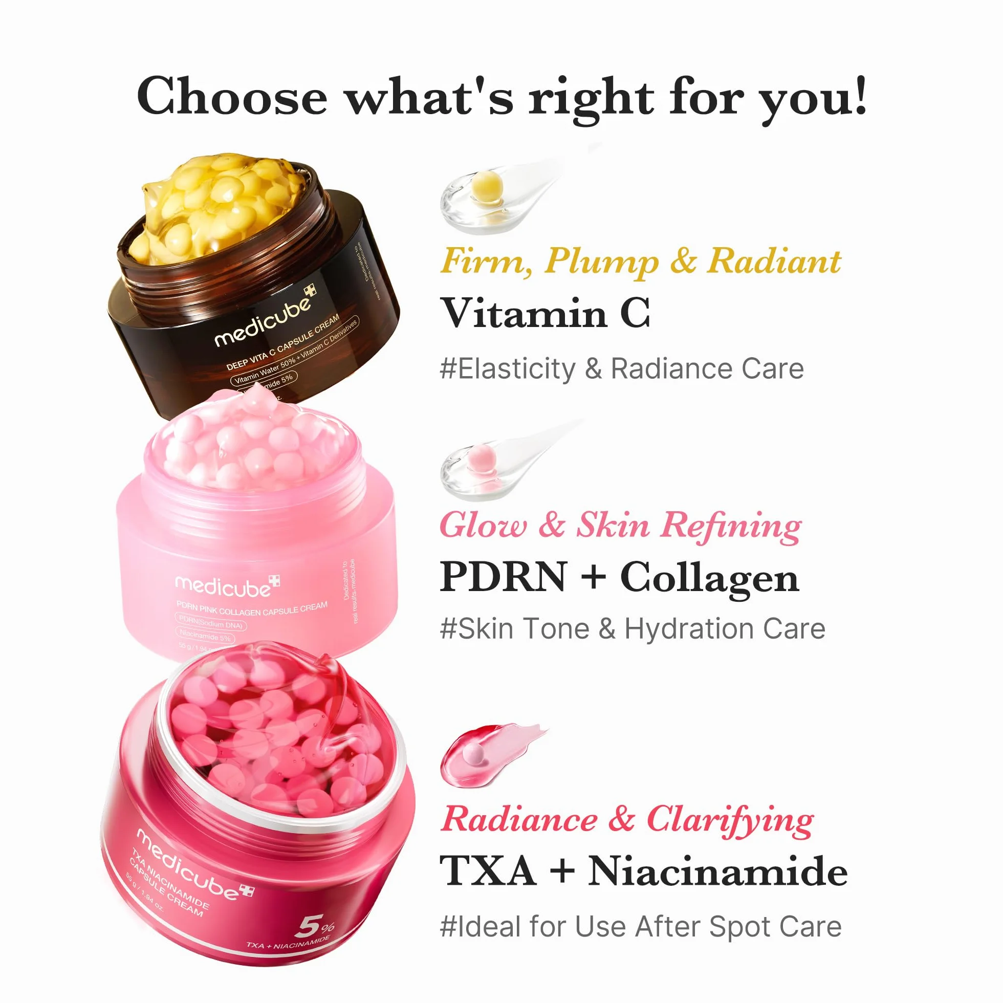 Medicube Hidratante Facial Deep Vitamin C Golden Capsule, Cápsulas Liposomales Para Arrugas, 1.94 Onzas