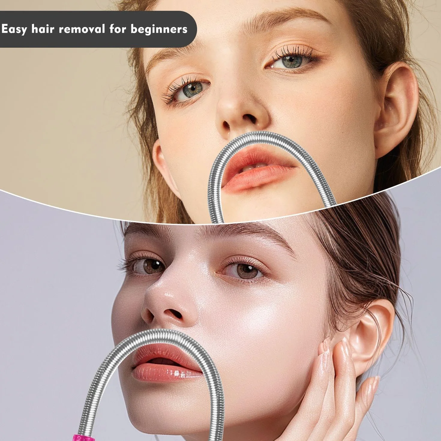 Removedor De Vello Facial De 2 Piezas, Removedor De Vello Facial, Herramienta De Belleza, Dispositivo De Depilación, Removedor De Vello Facial Manual Para Labio Superior, Mejillas Y Cuello