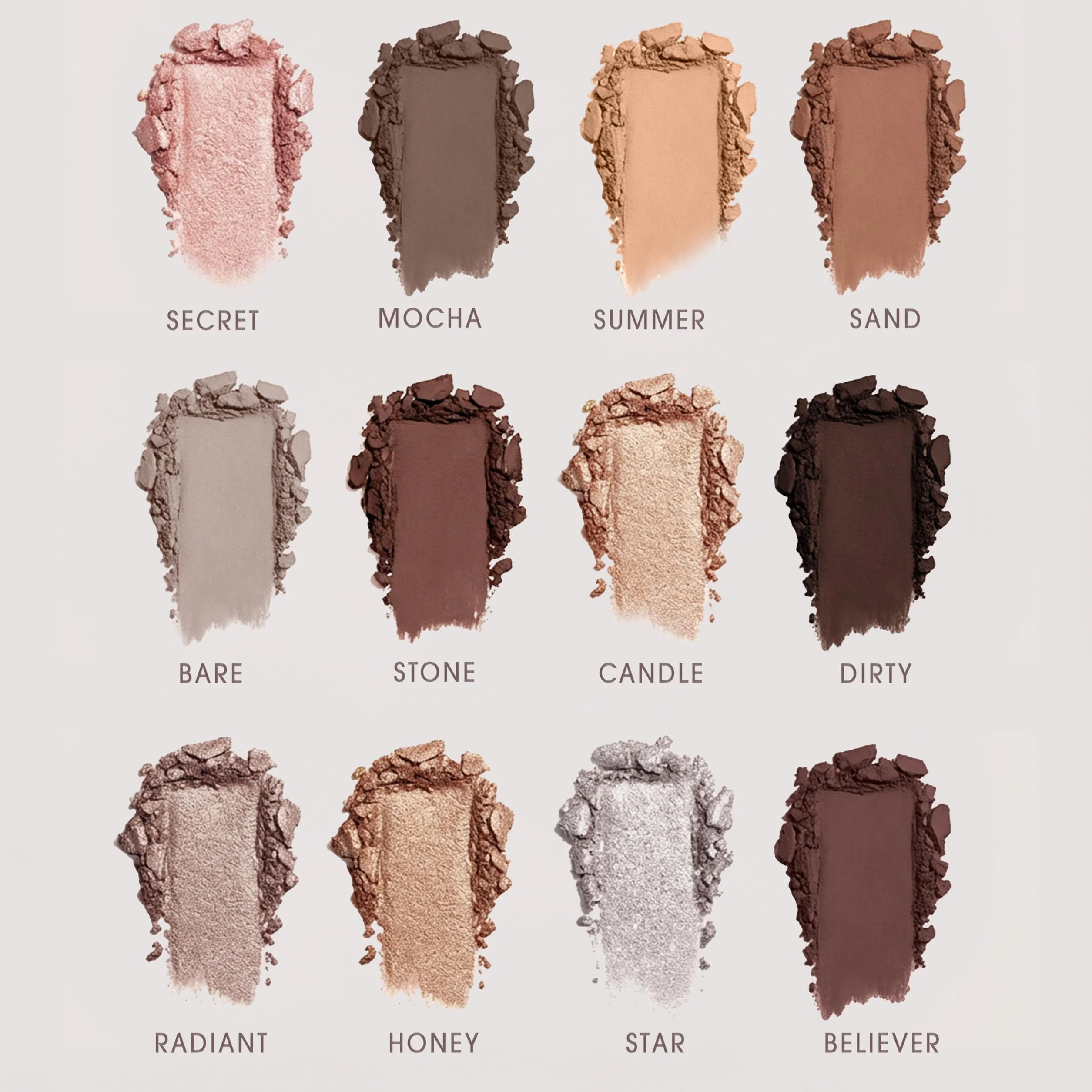 Paleta de Sombras de Ojos Profesionales 12 Colores Fríos Opacos y Brillantes Tamaño Viaje