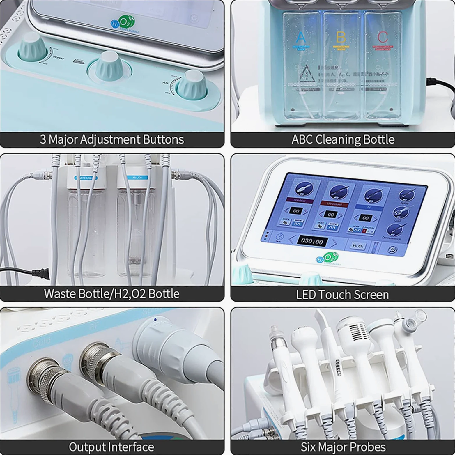 Mascara Facial Luz Led Facial Profesional, Máquina de Cuidado Facial Hidratante de Oxígeno Puro con Máscara Facial LED, Exfoliante de Limpieza Profunda, para Todo Tipo de Piel