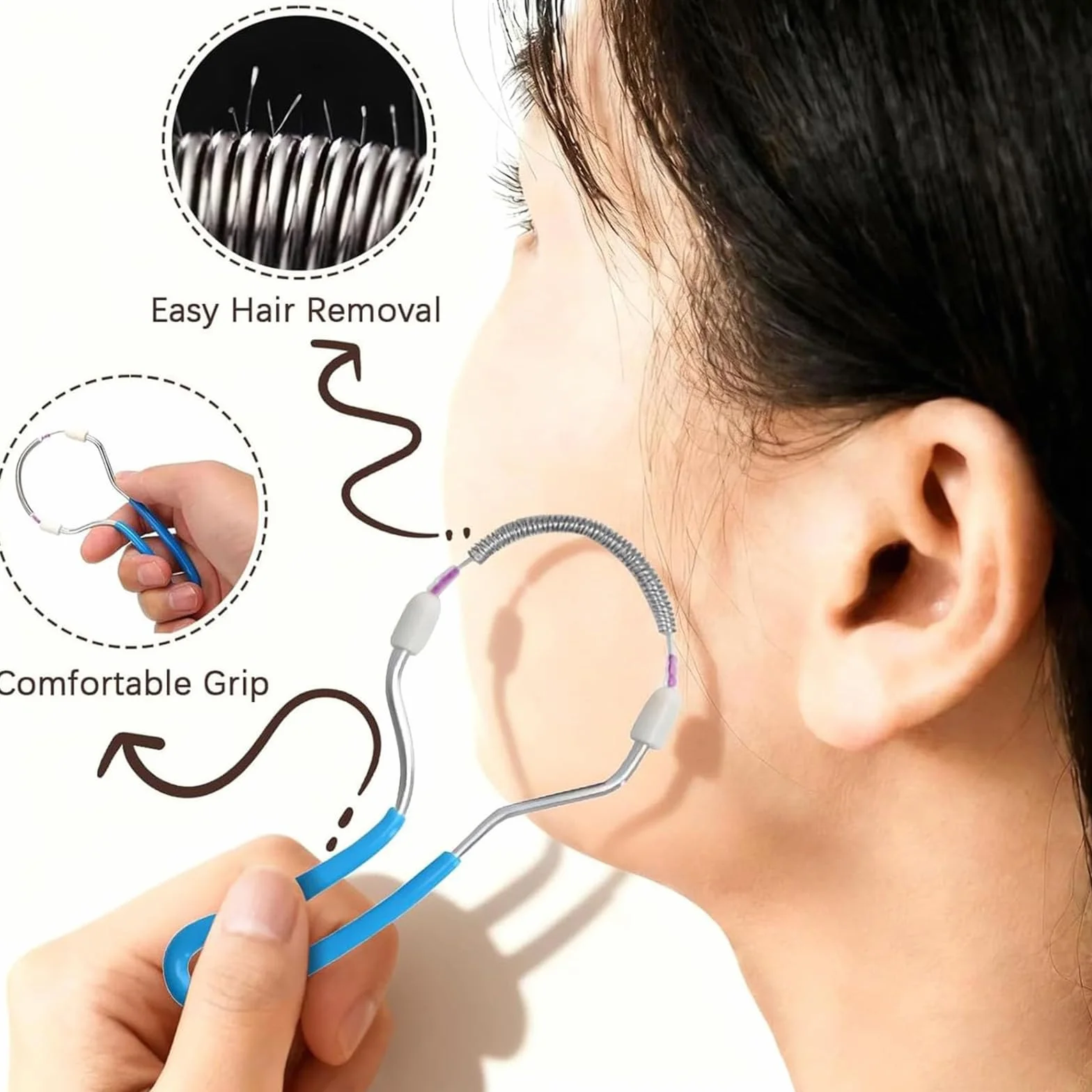Pack de 2 Depiladoras Faciales y 2 Depiladoras de Cejas, Herramienta de Belleza para Eliminar Vello Facial en Mujeres, Removedor Manual de Vello para Labio Superior, Mentón y Mejillas