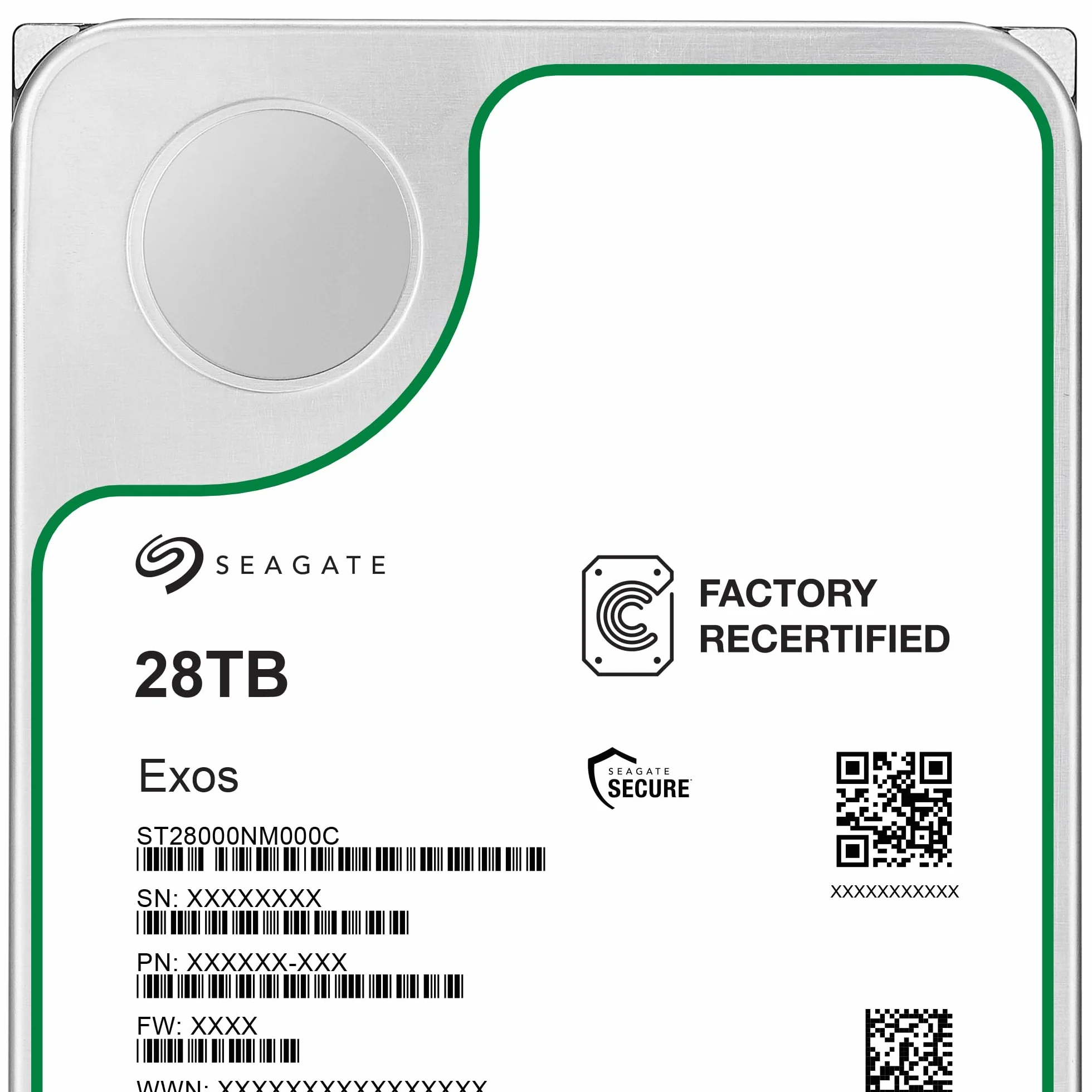 Seagate Exos ST28000NM000C Disco Duro Interno 28 TB SATA 6 Gb/s 7200RPM 512 MB Caché Reacondicionado