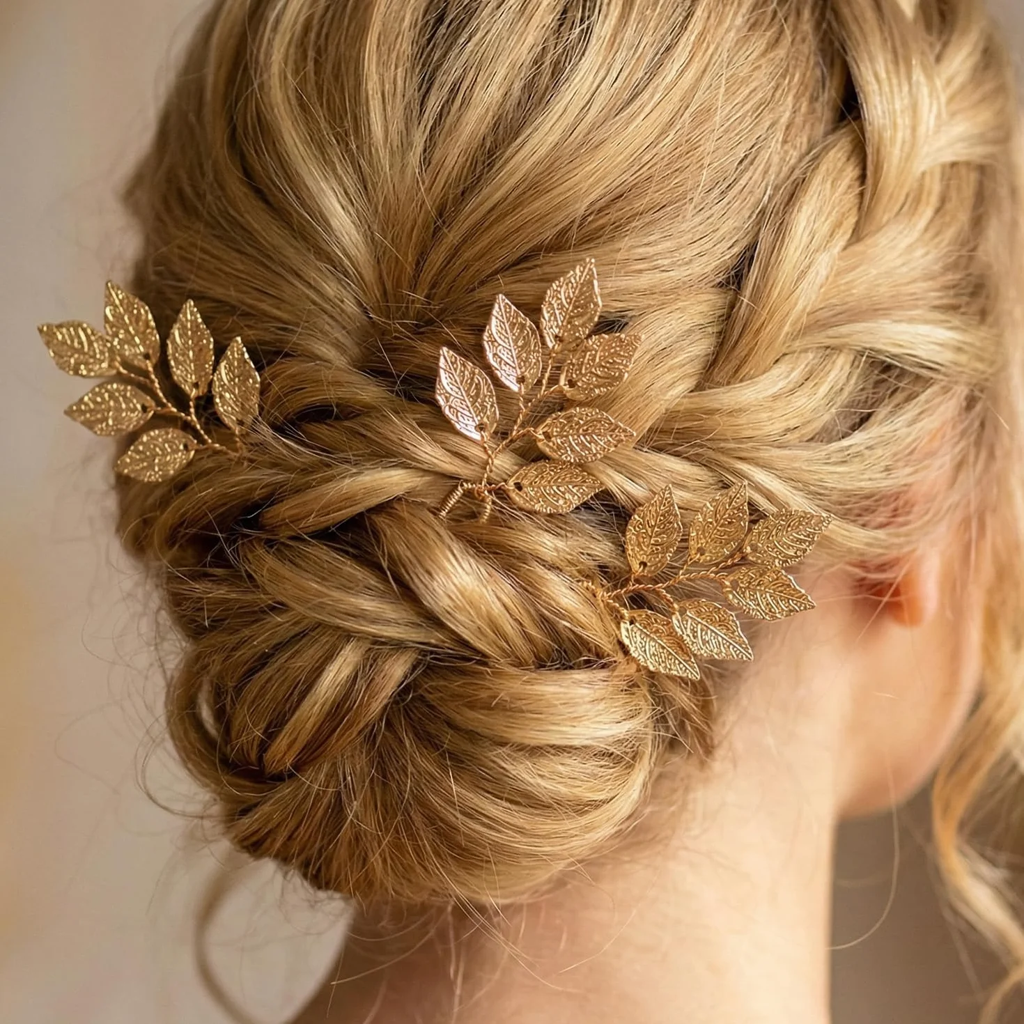 Horquillas doradas con diseño de hojas, accesorios para el cabello de boda, pasadores en forma de U para novias