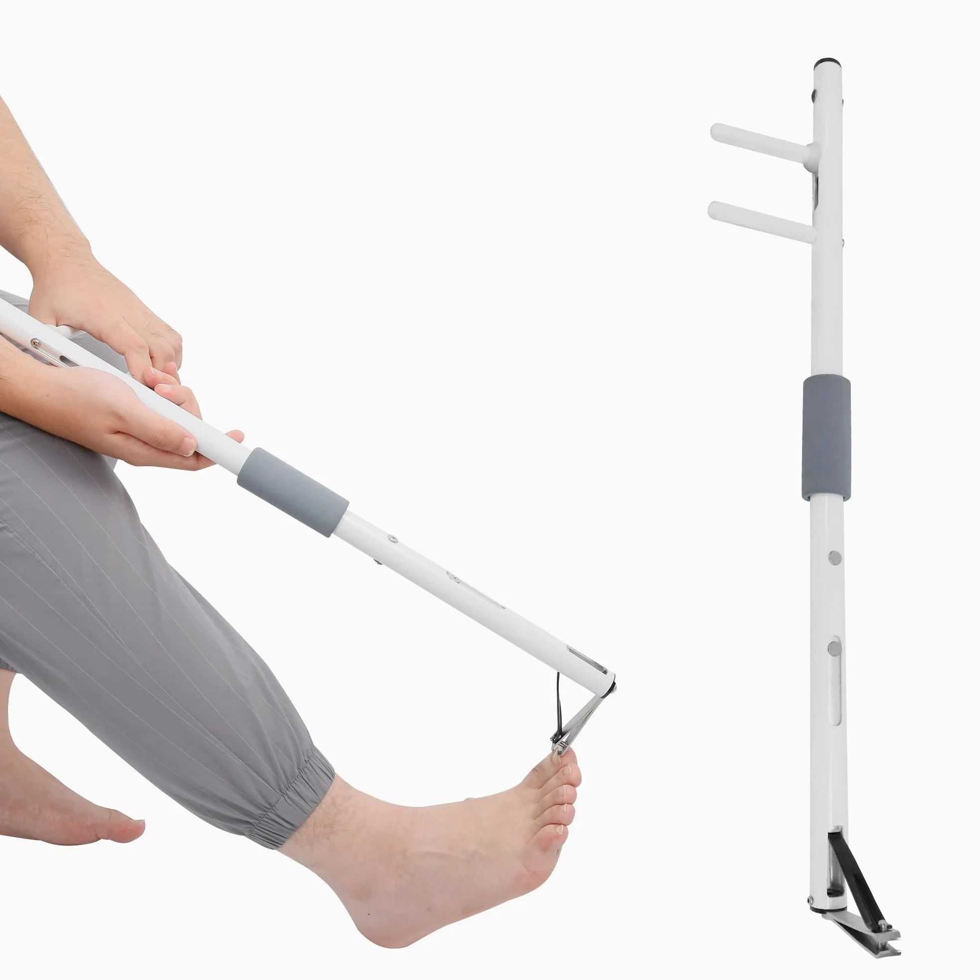 Cortaúñas con mango largo de 4 mm, eje de aluminio, sin necesidad de agacharse, herramienta fácil de alcanzar para uñas de los pies (M-72 cm-28 pulgadas)