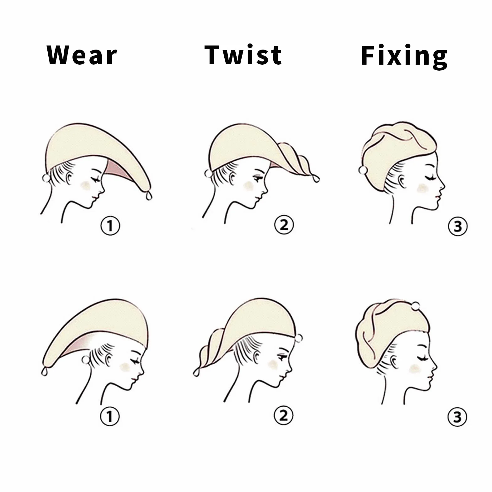 Toalla de Microfibra para Cabello Súper Absorbente 3 Piezas Turbante Rosa Morado Gris