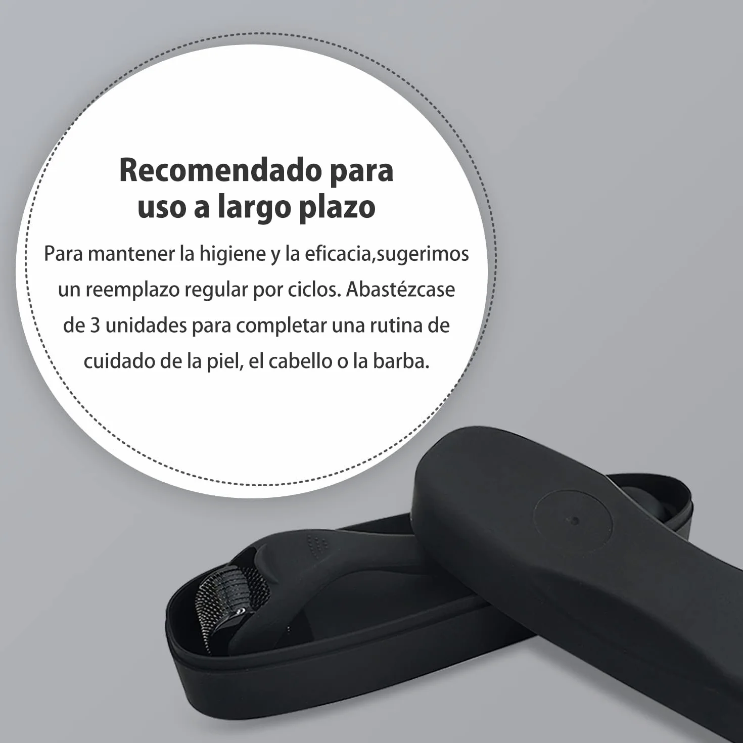 KOI BEAUTY Derma Roller 0.5 mm 540 agujas de titanio Microneedling Roller para barba y cabello Negro mate