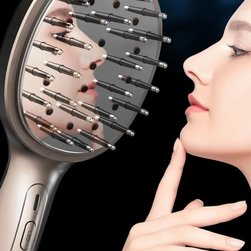 Peine EléCtrico para el Crecimiento del Cabello, AnticaíDa Cabello,con Luz Roja y Azul,Masajeador Cabelludo, Peine para el Crecimiento del Cabello, PeluqueríA por Infrarrojos