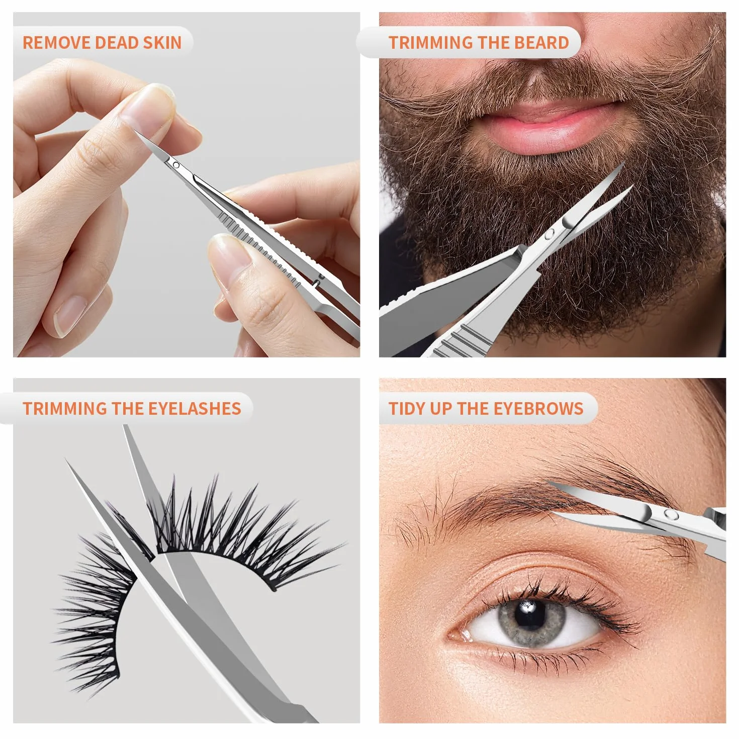 ZIZZON Tijeras para cutículas Punta puntiaguda extrafina curva Kit de aseo profesional para uñas