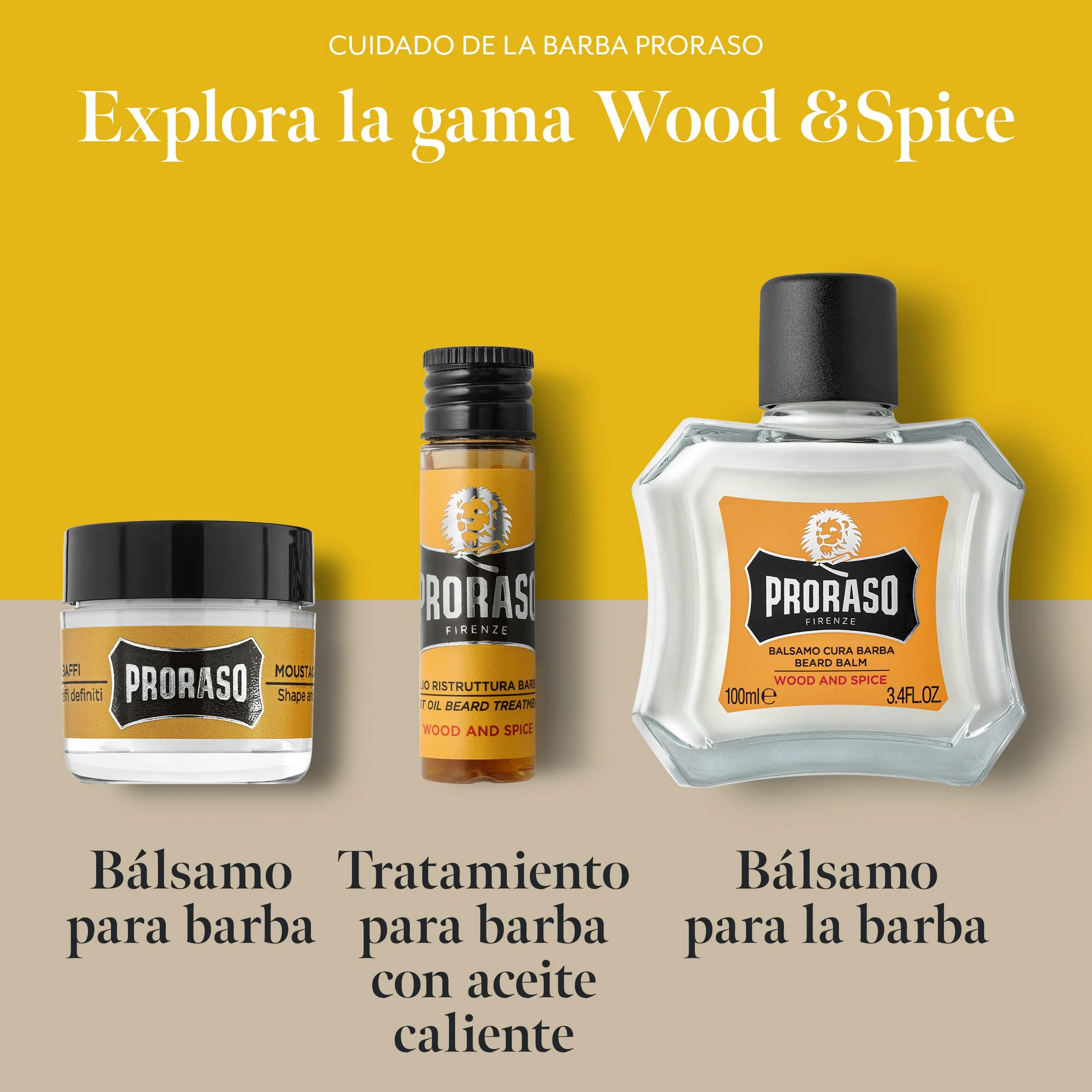 Proraso Bálsamo barba Wood and Spice 300 ml suavizante anti irritaciones