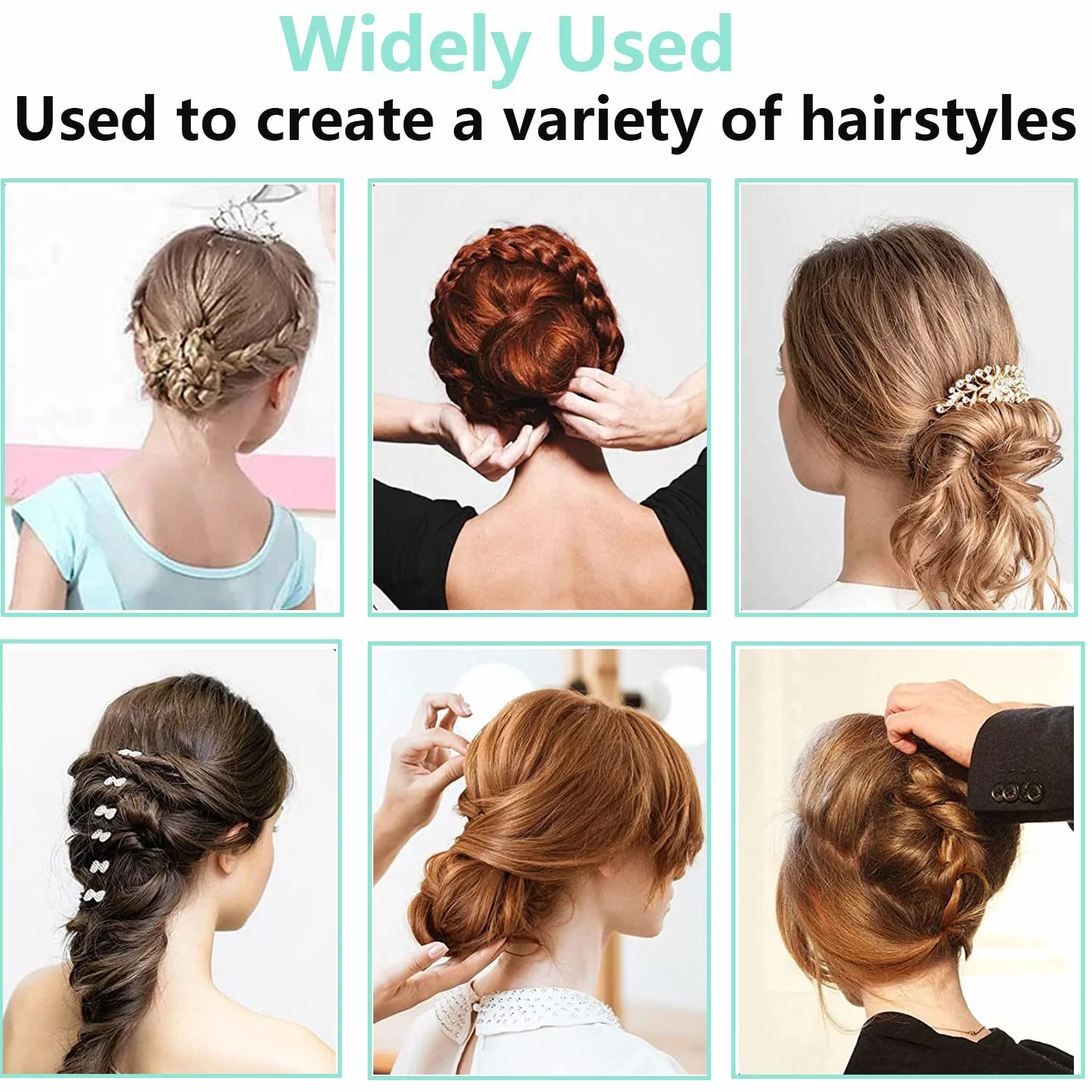 Horquillas para el Pelo en U 50 piezas Pinzas para el Pelo de Mujer (Brown)
