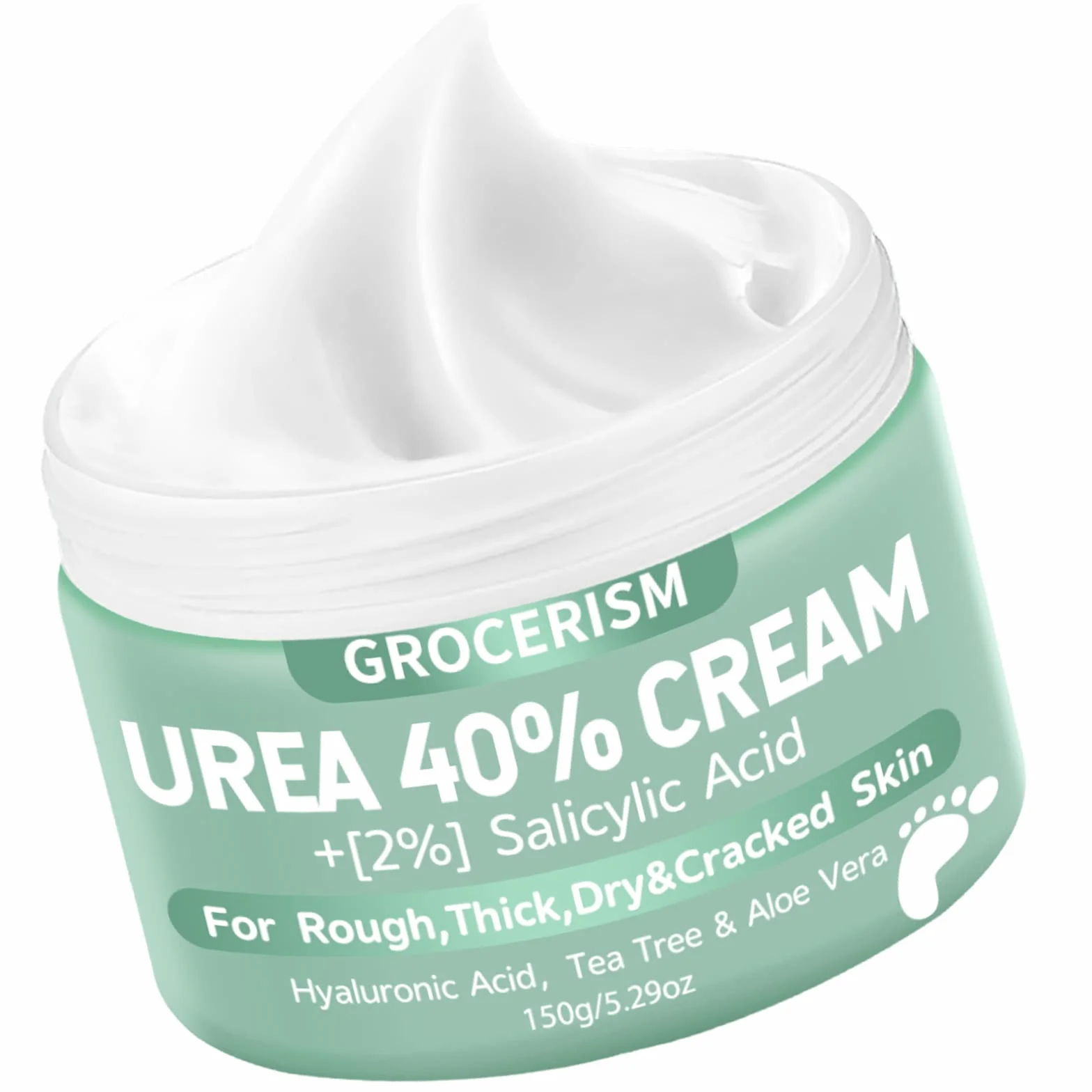 Crema Urea 40% Ácido Salicílico 2% 150g para Pies y Manos con Ácido Hialurónico, Árbol de Té y Aloe Vera