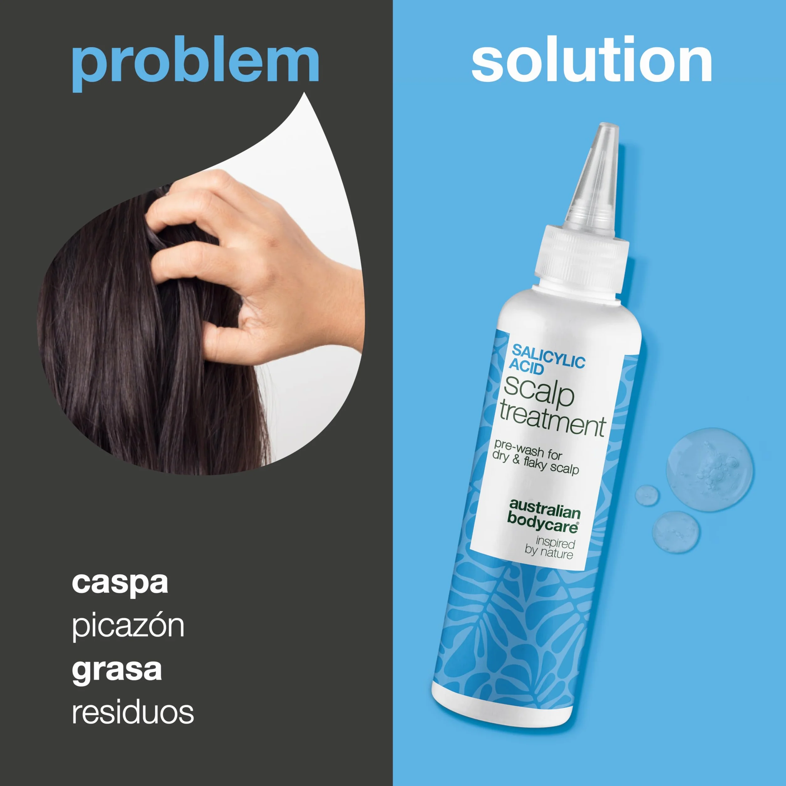 Peeling Cuero Cabelludo Ácido Salicílico Caspa Picazón Sequedad Tratamiento Pre-Lavado 10 Minutos Exfolia Limpieza Profunda Piroctone Olamine 150 ml