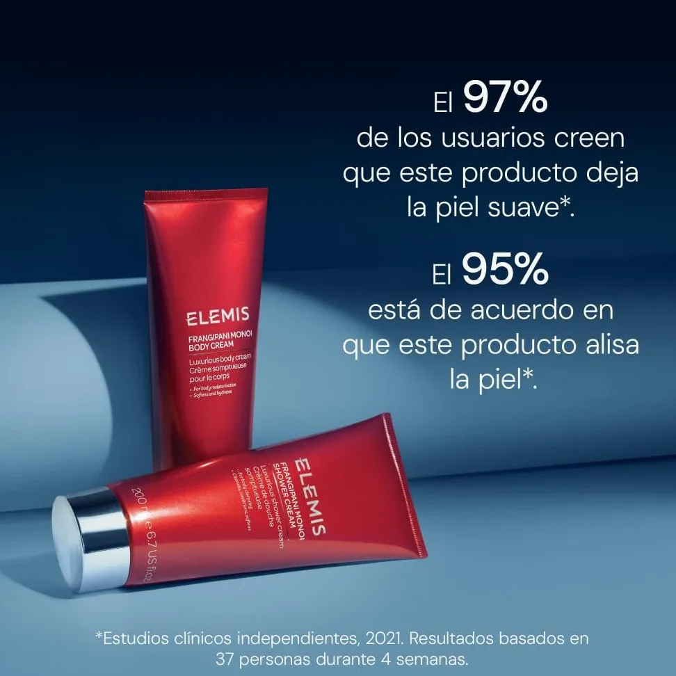 Elemis Body Care - Crema corporal Frangipani Monoi, crema de ducha y gel de baño refrescante, cuidado de la piel con aroma exótico para uso diario