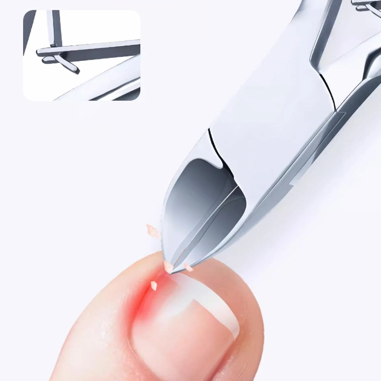 Juego de cortaúñas Juego de manicura, kit de cortaúñas con lupa, 6 piezas de herramientas profesionales for el cuidado de uñas de acero inoxidable, kit de uñas portátil con estuche de cuero PU Herrami