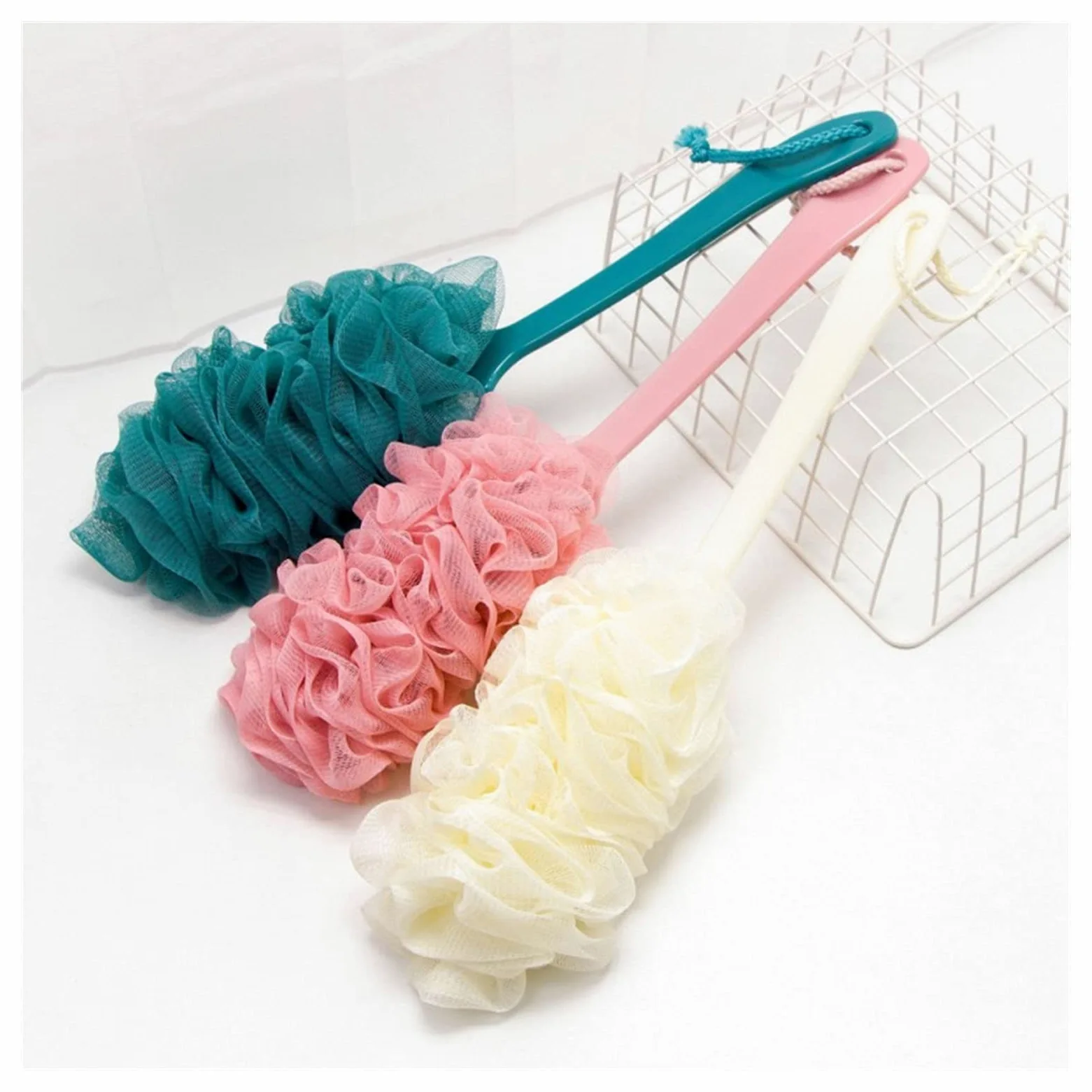 Interpretación de la quiromancia en la Ducha, Accesorios de baño monótonos multifuncionales adecuados para Regalos, Cepillo de baño Birthda (Color: Beige) (Rosa)