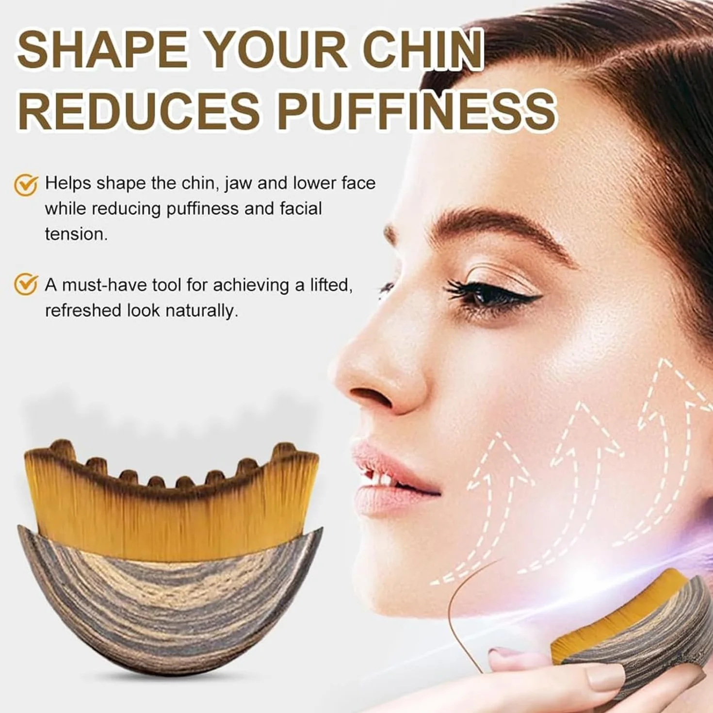 Cepillo Facial de Contorno Linfático 4 PCS para Masaje y Drenaje Linfático
