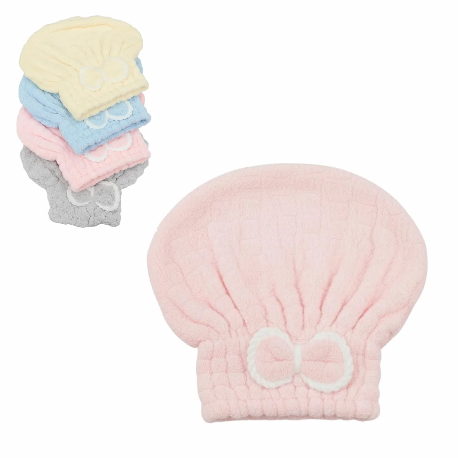 Toalla Microfibra Secar Pelo Ultraabsorbente Antibacterial Turbante Rosa