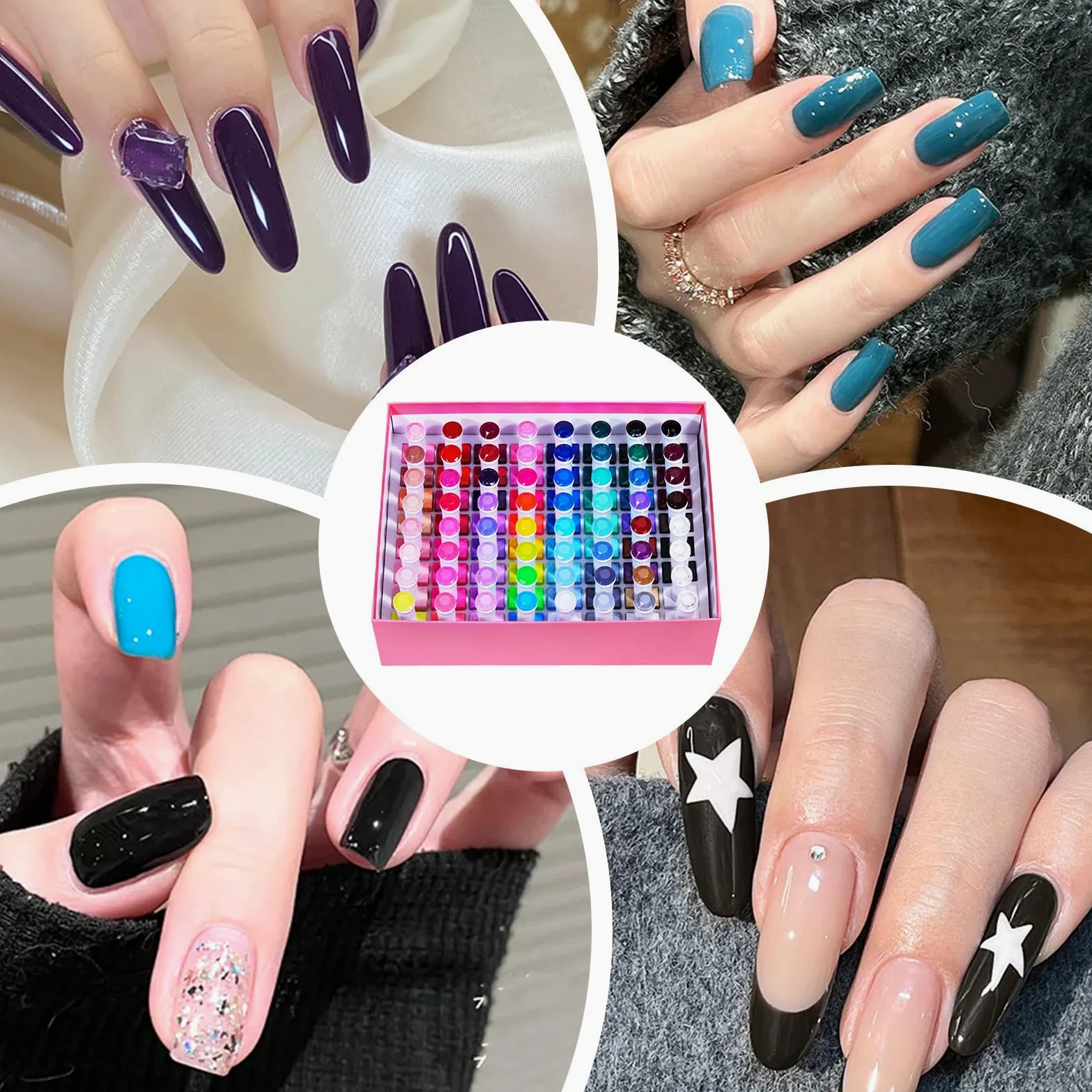 Kit De Esmalte De Uñas En Gel 60 Colores De Larga Duración Y Secado Rápido | Kit De Esmalte De Uñas Para Diario Hogar Viaje Manicura Spa Boda Vacaciones