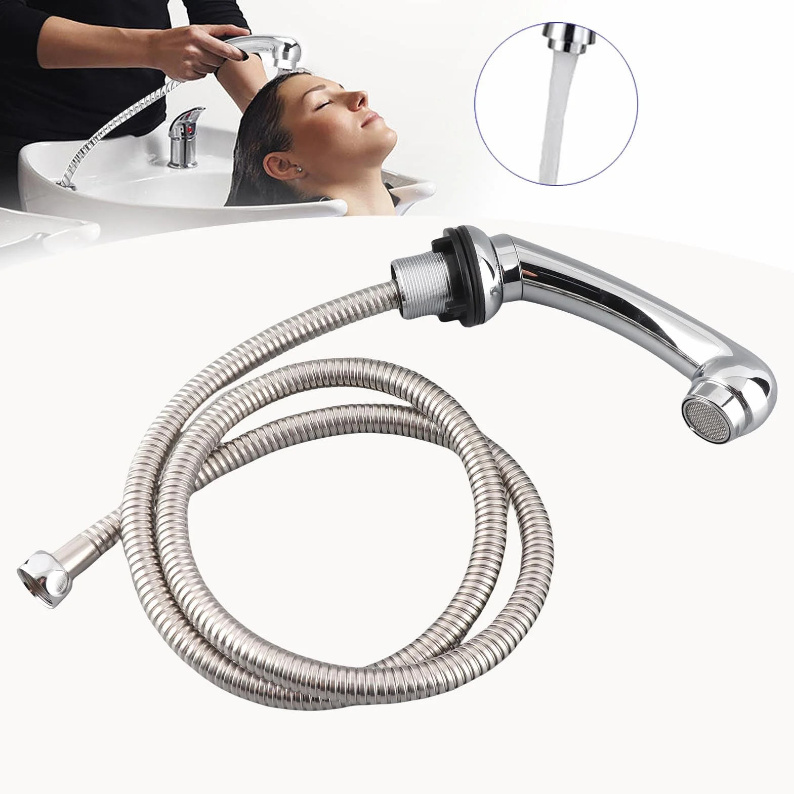 Grifo para Cama de Champú, Cabezal de Ducha, Kit de Manguera de Rociador de Mano para Lavado de Cabello