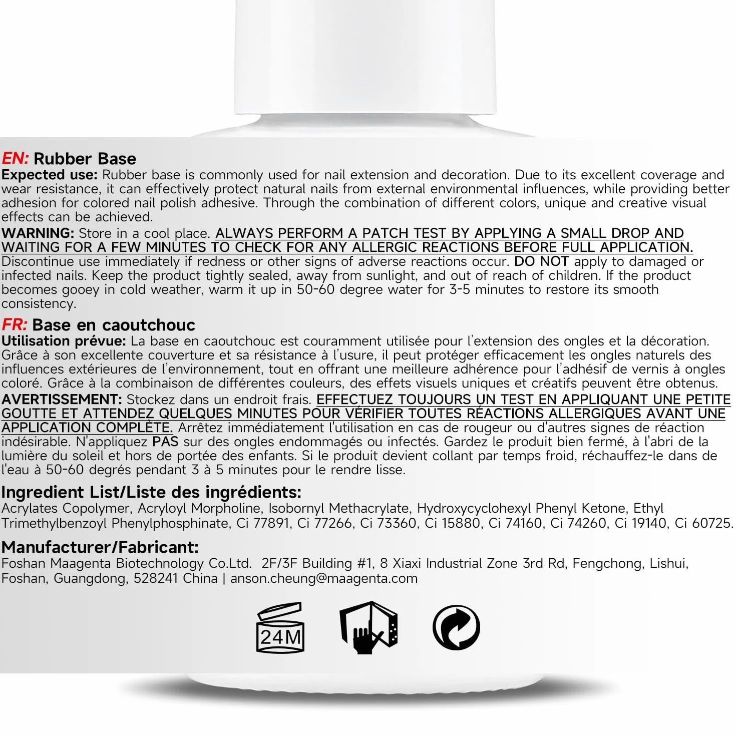 Nicedeco Base Rubber para Uñas Esmaltes Semipermanentes en Gel UV/LED Soak-Off 15ML