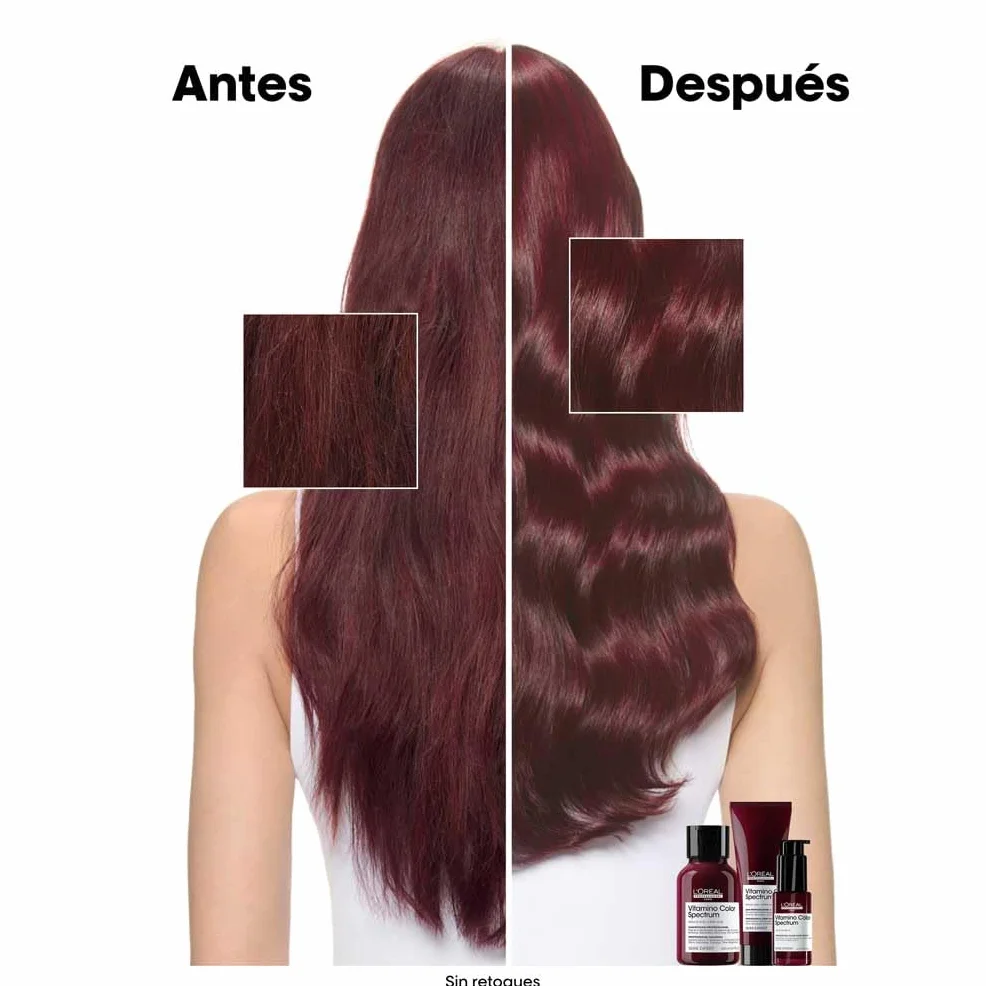 L'Oréal Professionnel Serie Expert Vitamino Color Spectrum Serum Glass Shine, Tratamiento Profesional Anti-frizz con Protección Térmica, Sin Aclarado, Brillo hasta 10 Lavados, Cabello Teñido, 30 ml