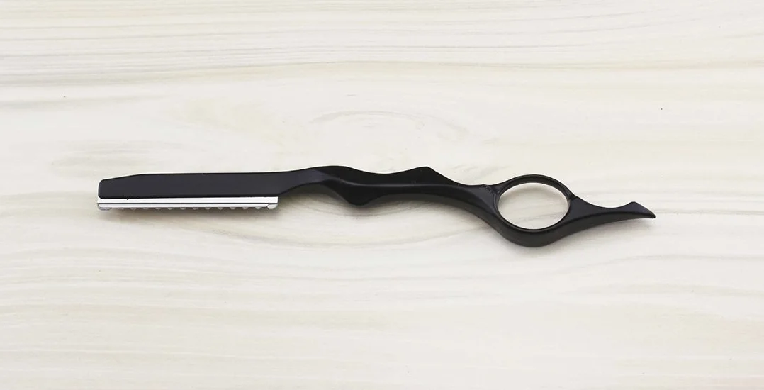 Maquinilla de afeitar profesional de acero inoxidable con corte de pluma negro
