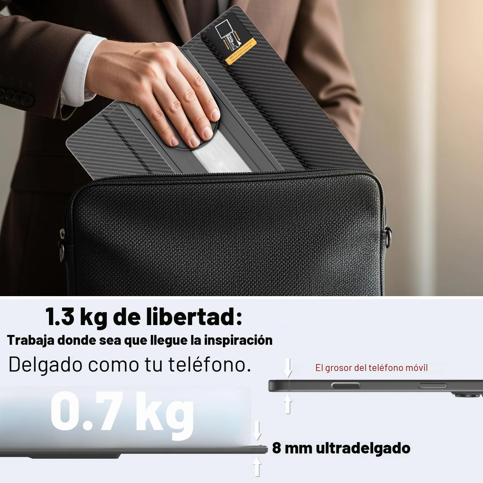 Domyfan Monitor Portable 16,1" FHD 1200P Doble Pantalla Soporte Magnético 360° Plug & Play