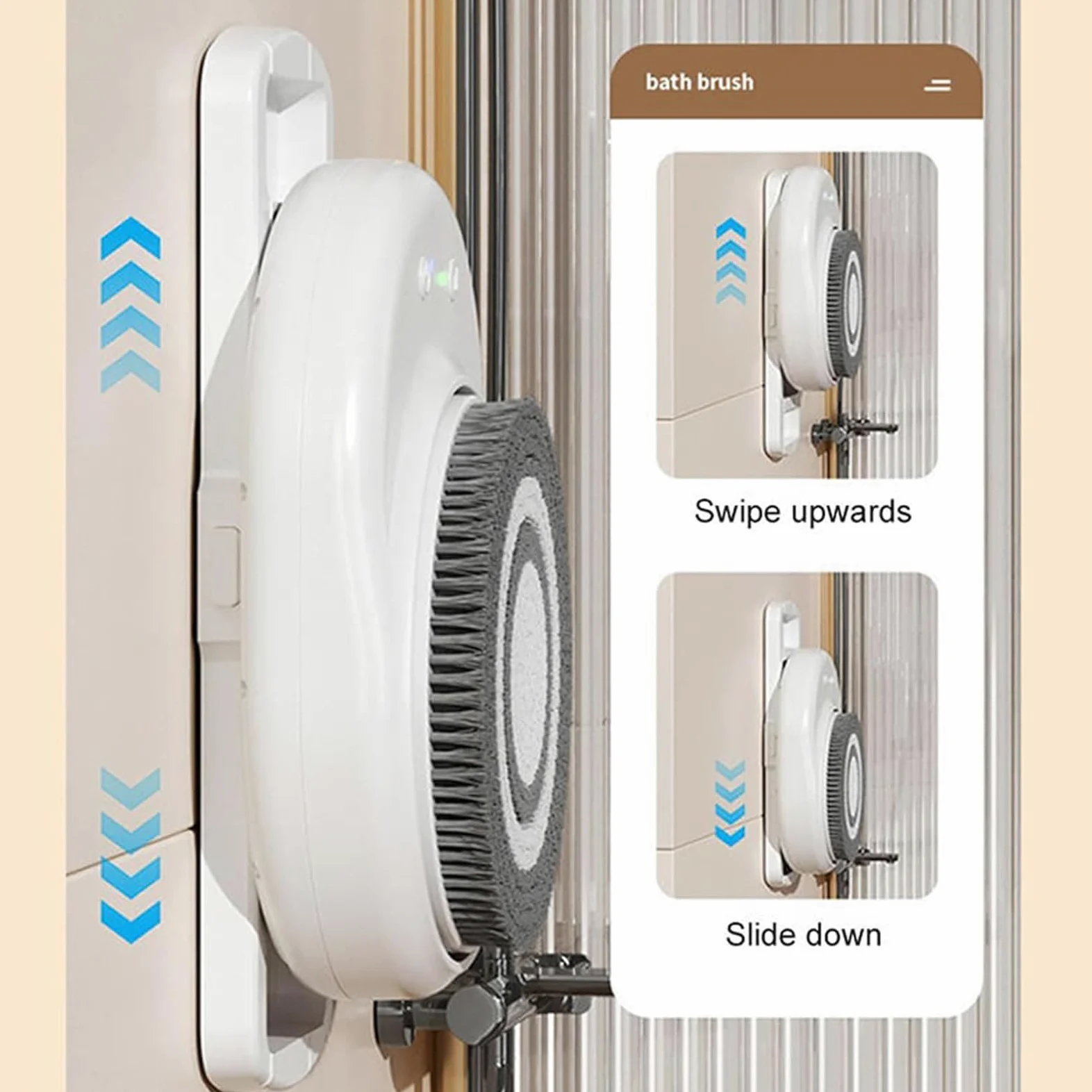 Cepillo Eléctrico para La Espalda para La Ducha, con Cerdas Suaves Exfoliantes, Cepillo Corporal Manos Libres para Montaje En Pared para Limpieza, 3 Velocidades Y 3 Cabezales De Cepillo