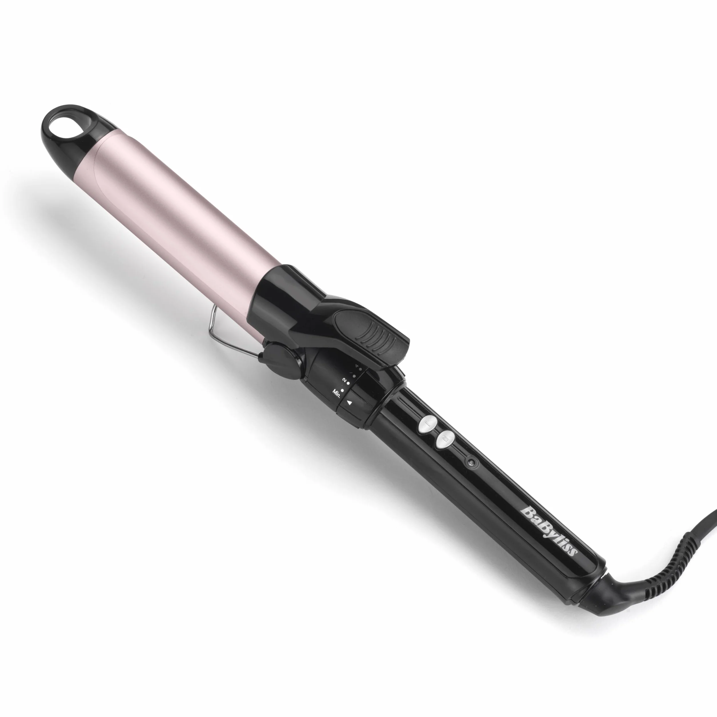 BaByliss Tenacilla 32 mm Rizador de pelo Barril Pro Satin Touch 10 ajustes temperatura Calentamiento rápido Negro rosa C332E
