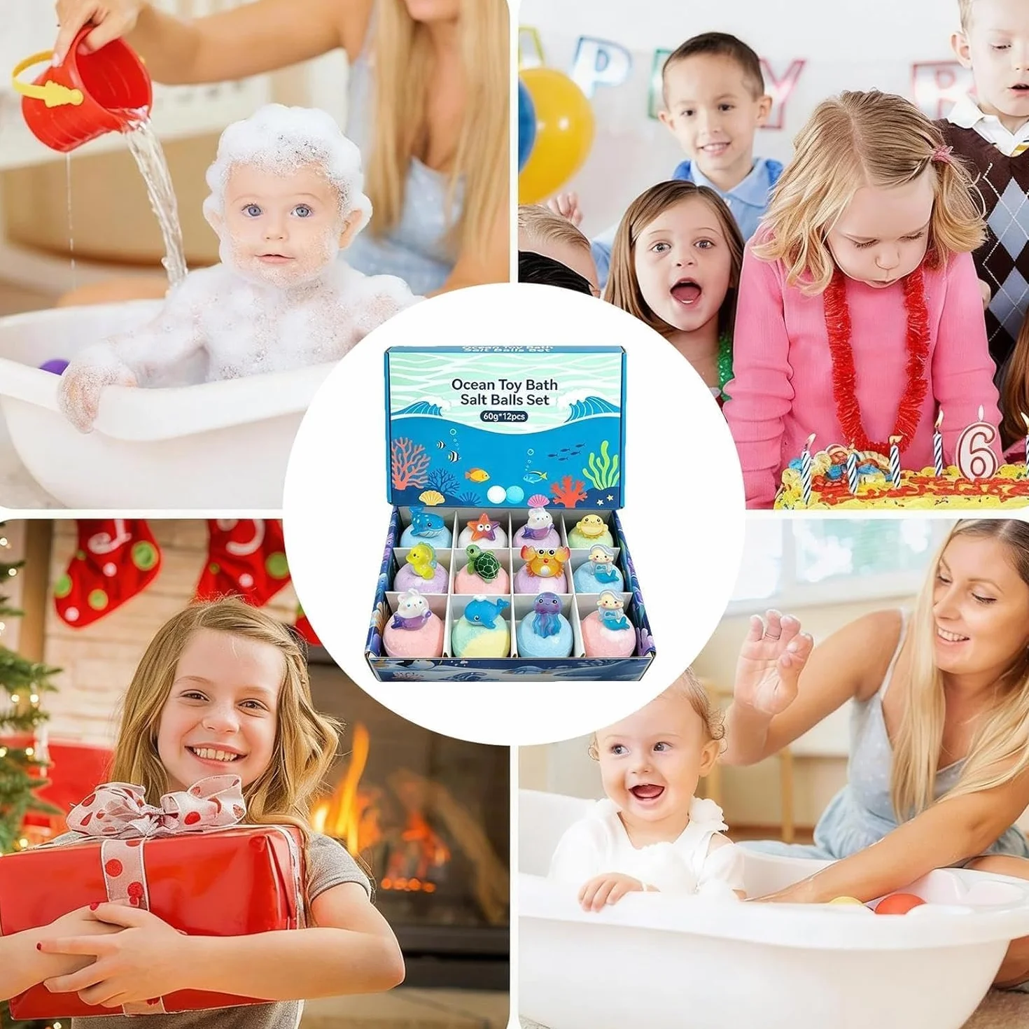 PlayFizz Easter Surprise Bath Bombs,gel De Baño Suave Para Niños, Contiene Juguete Animal Sorpresa (1 Box – 12 Pieces)