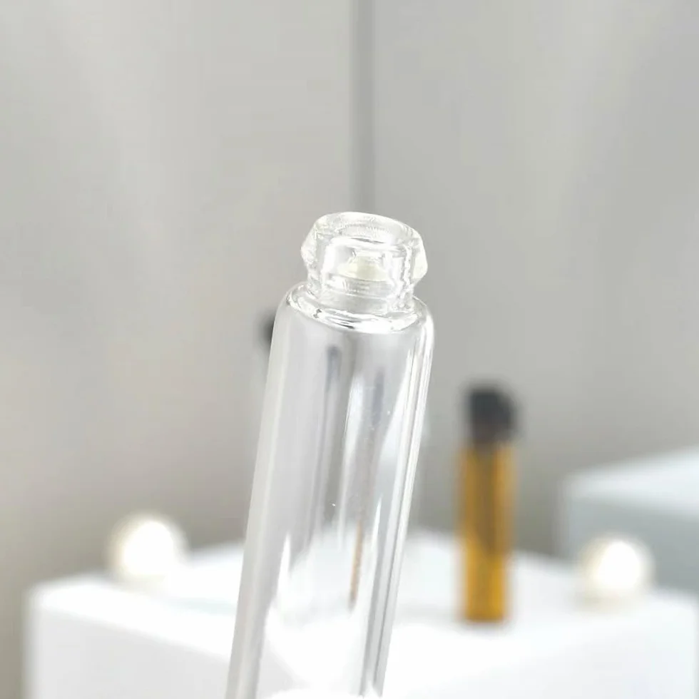 Botellas Vacías de Muestras de Perfume 2ml Mini Tubo de Vidrio con Tapas de Varilla Blancas Viales Recargables