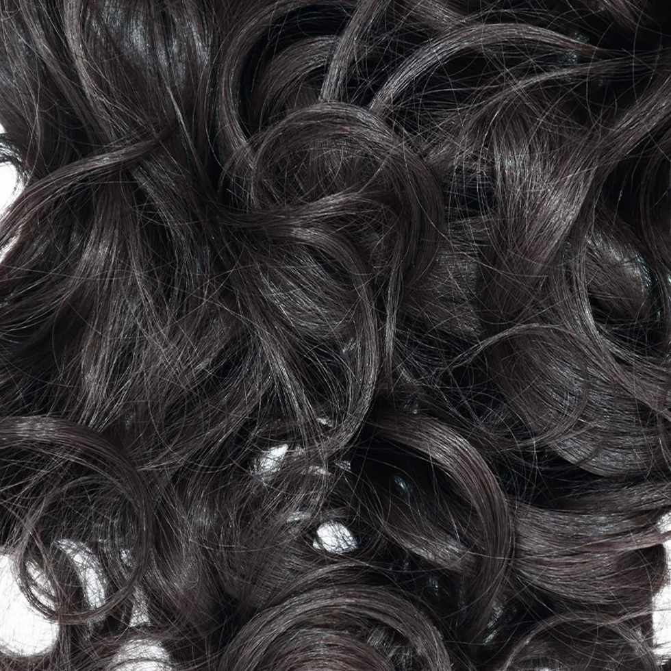 Extensiones de Pelo Rizadas Coleta Postiza Clip in Hair Natural Largo Marrón Medio
