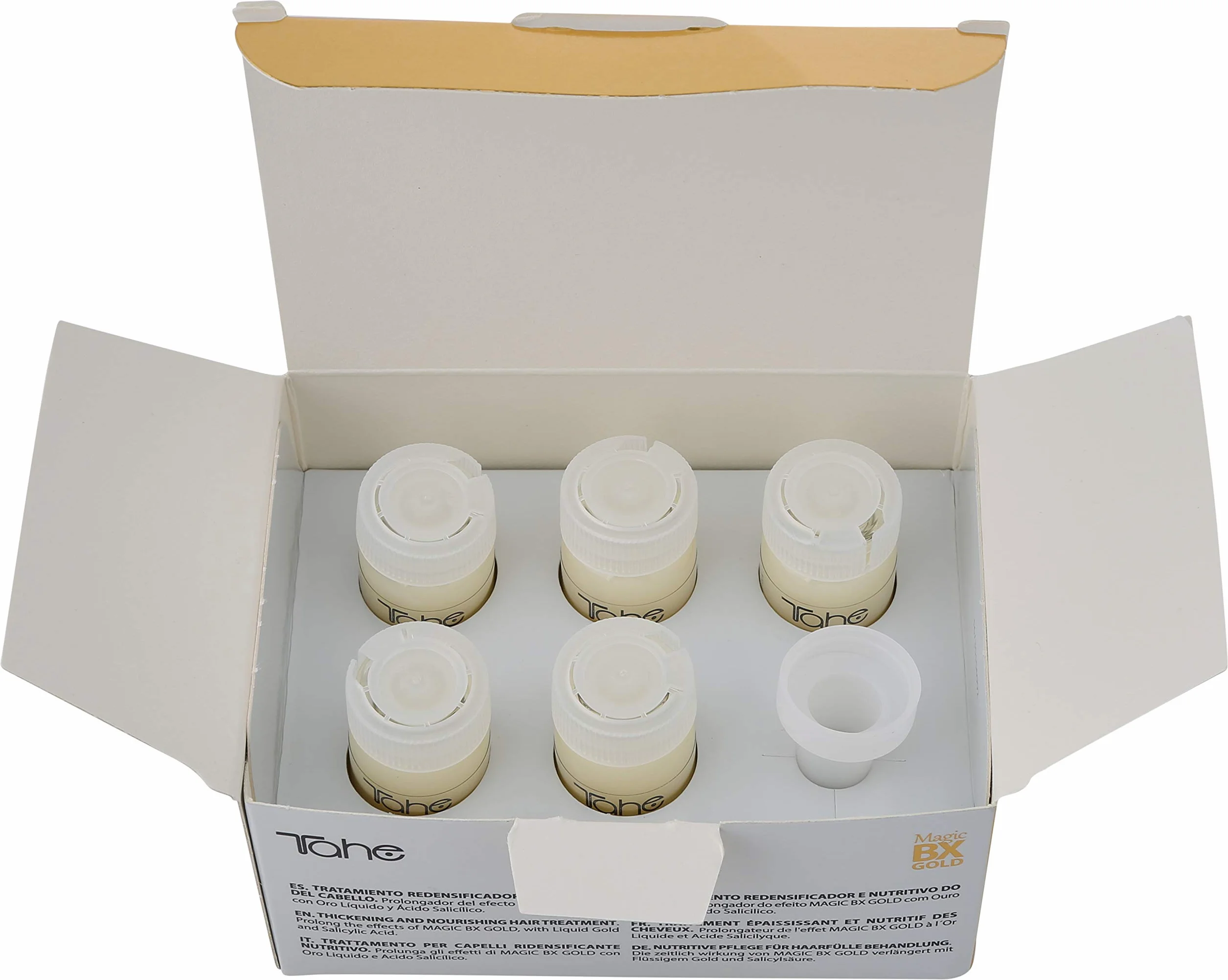 Tahe Magic BX Gold Tratamiento Capilar Redensificador Hidratante Larga Duración Caja 5 Ampollas 10 ml