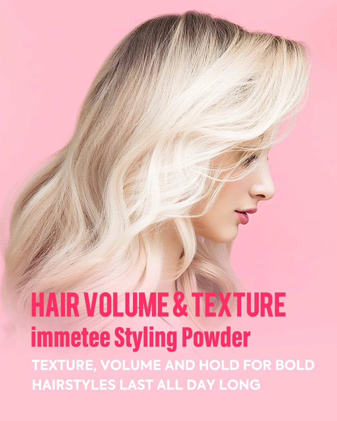 Immetee Polvo Volumen Pelo Mujer, Texturizante de Cabello sin Residuos (14g)