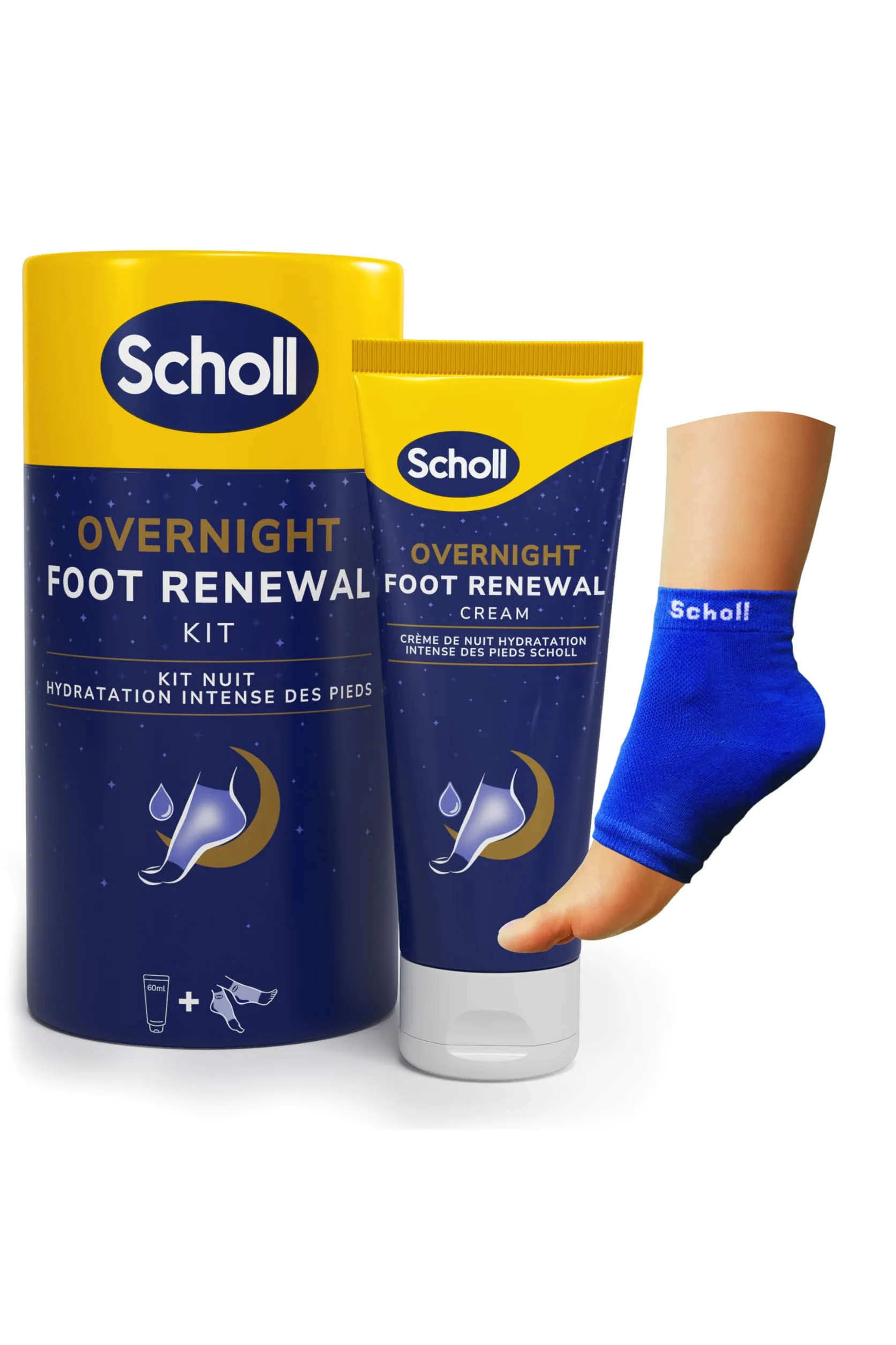 Scholl Kit nocturno pies Crema cuidado 60 ml Taloneras gel reutilizables 1 par