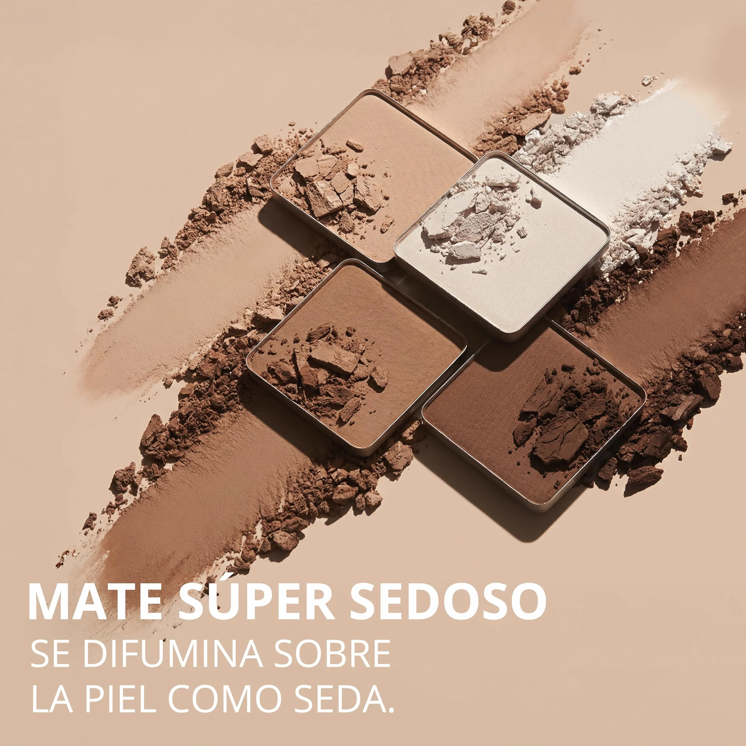 Paleta Contorno Maquillaje Polvos Compactos - Kit Contouring Polvo con Espejo - 4 Colores Mate Pigmentados - Vegano No Probado En Animales