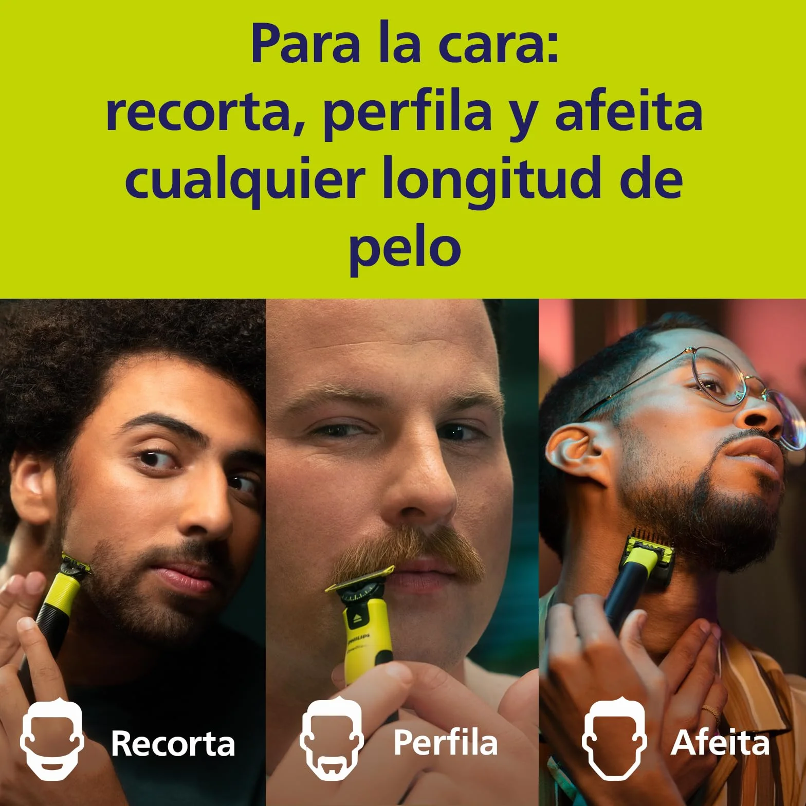Philips OneBlade Original 360 cuchillas compatibles OneBlade Pro 4 unidades QP440/50