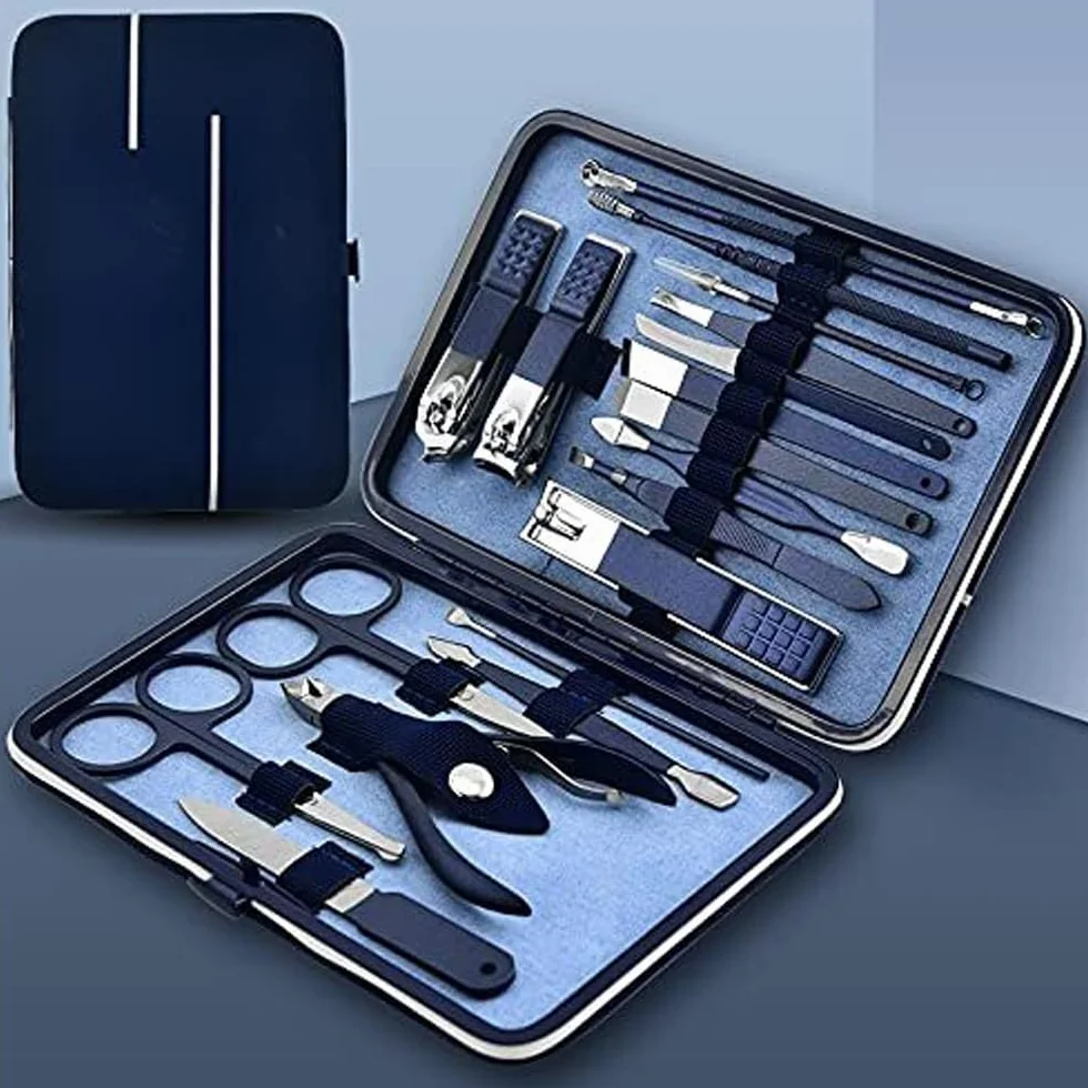 Cortaúñas Azul, Kit de cortaúñas, Juego de Herramientas para uñas, Juego de Tijeras para uñas, Herramientas de Belleza Personalizadas, Juego de manicura, Kit de uñas