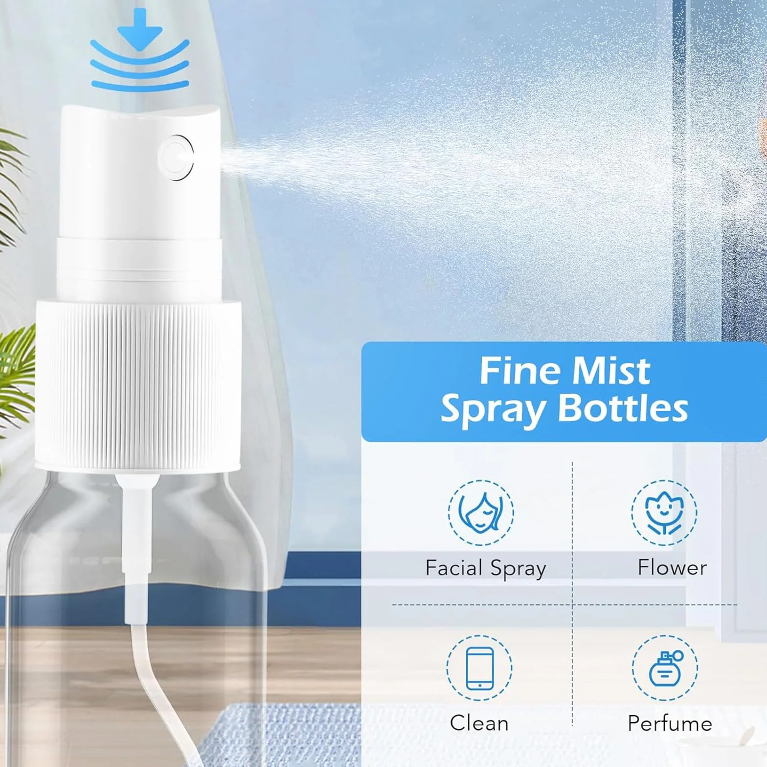 Bote Spray 20ML Pulverizador Pequeño Vacio Plástico Atomizador Niebla para Aceites Esenciales
