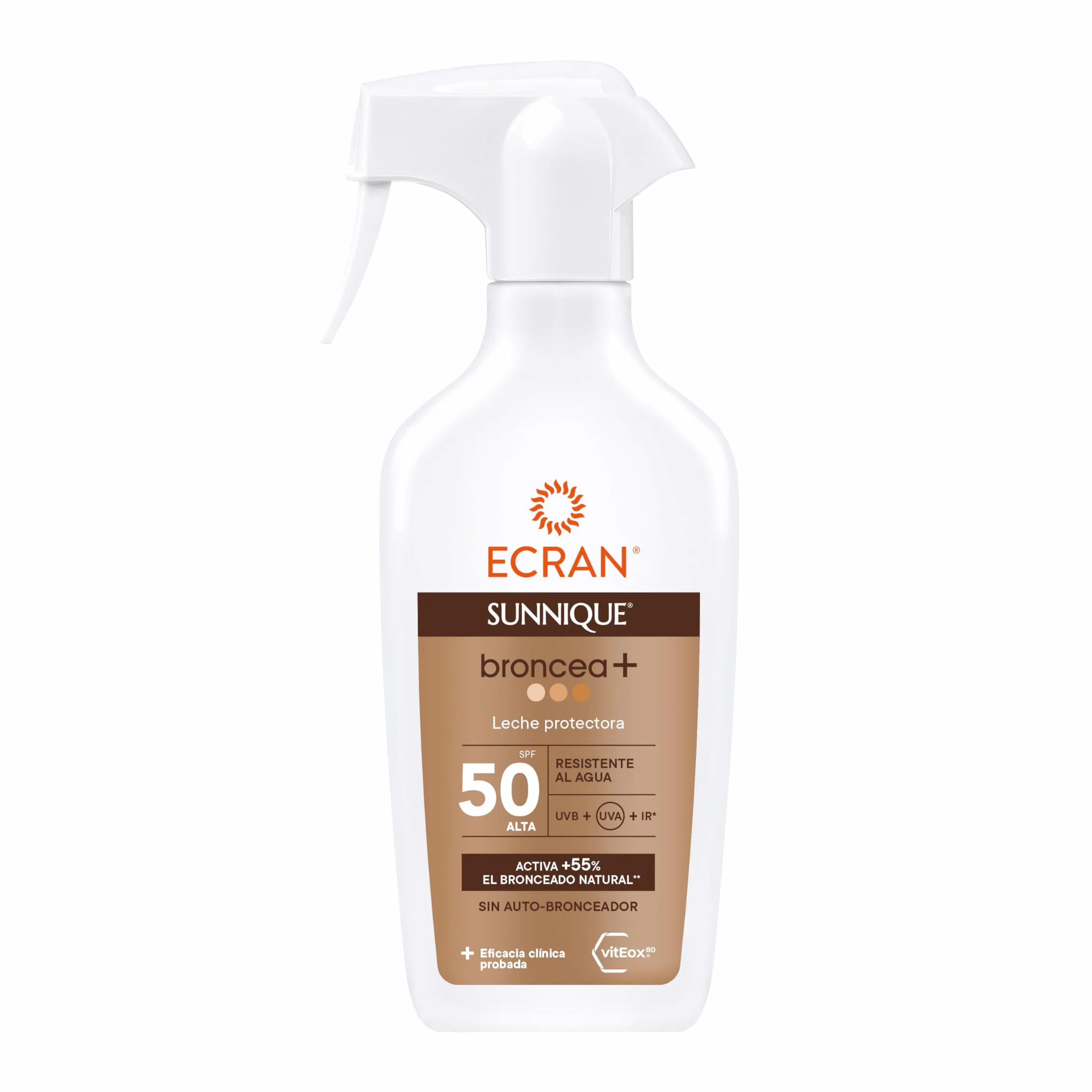 Ecran Sunnique Leche Protectora Solar SPF 50 Spray Protección Alta UVB UVA IR-A 270 ml