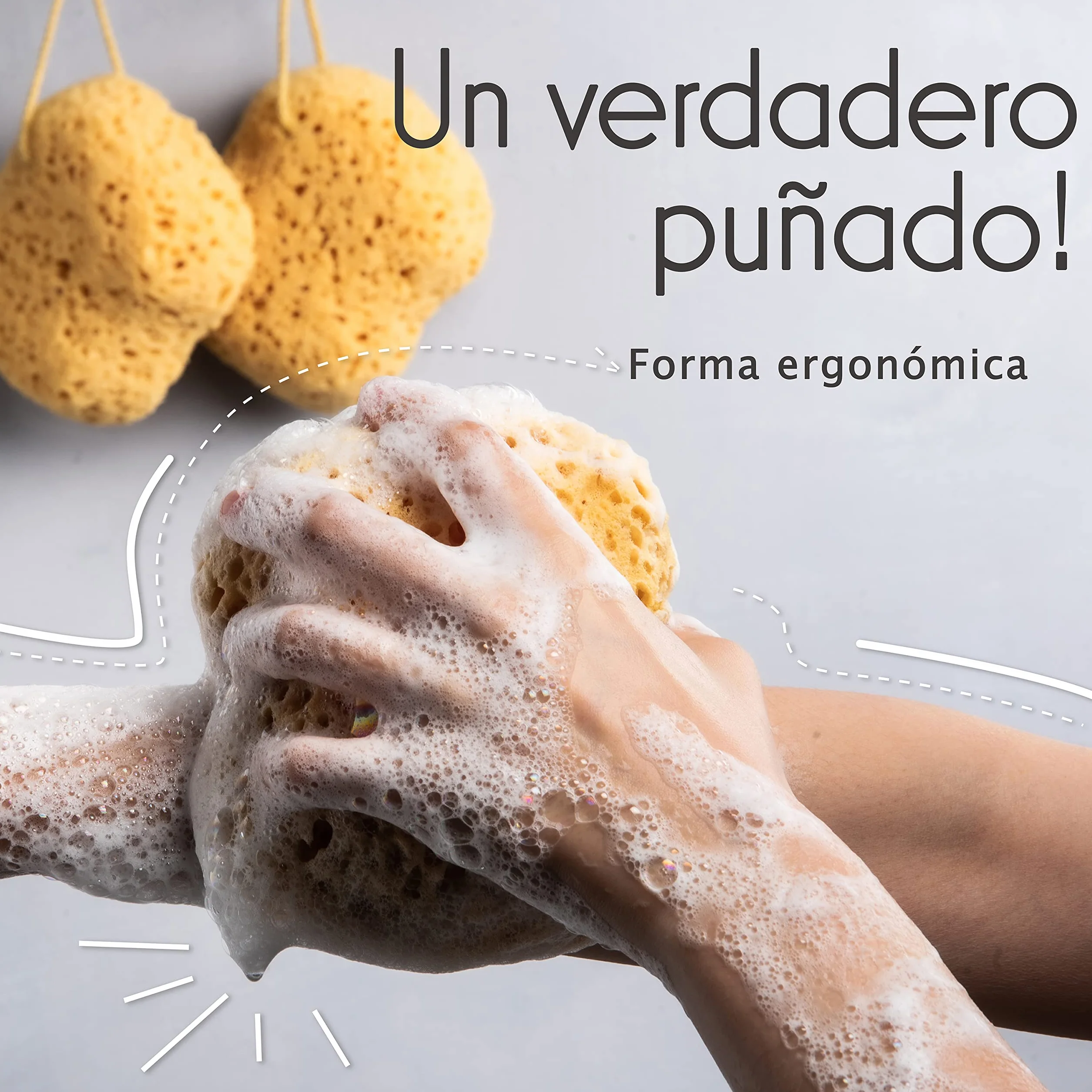 myHomeBody Esponja de baño lufa espuma grande curva paquete de 3