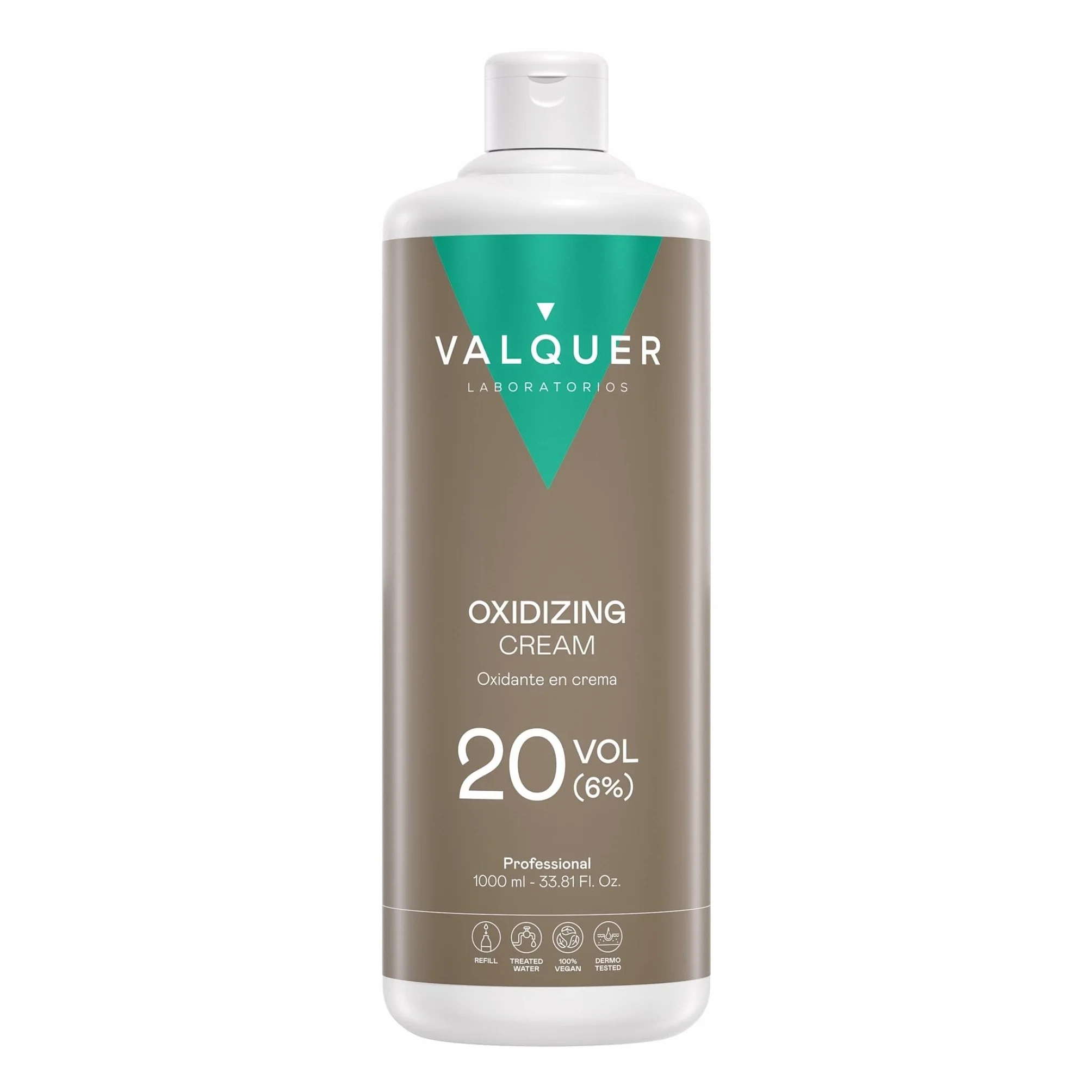 VALQUER Agua Oxigenada en Crema 20 Volúmenes 6% Oxidante para Coloración Capilar 1 L