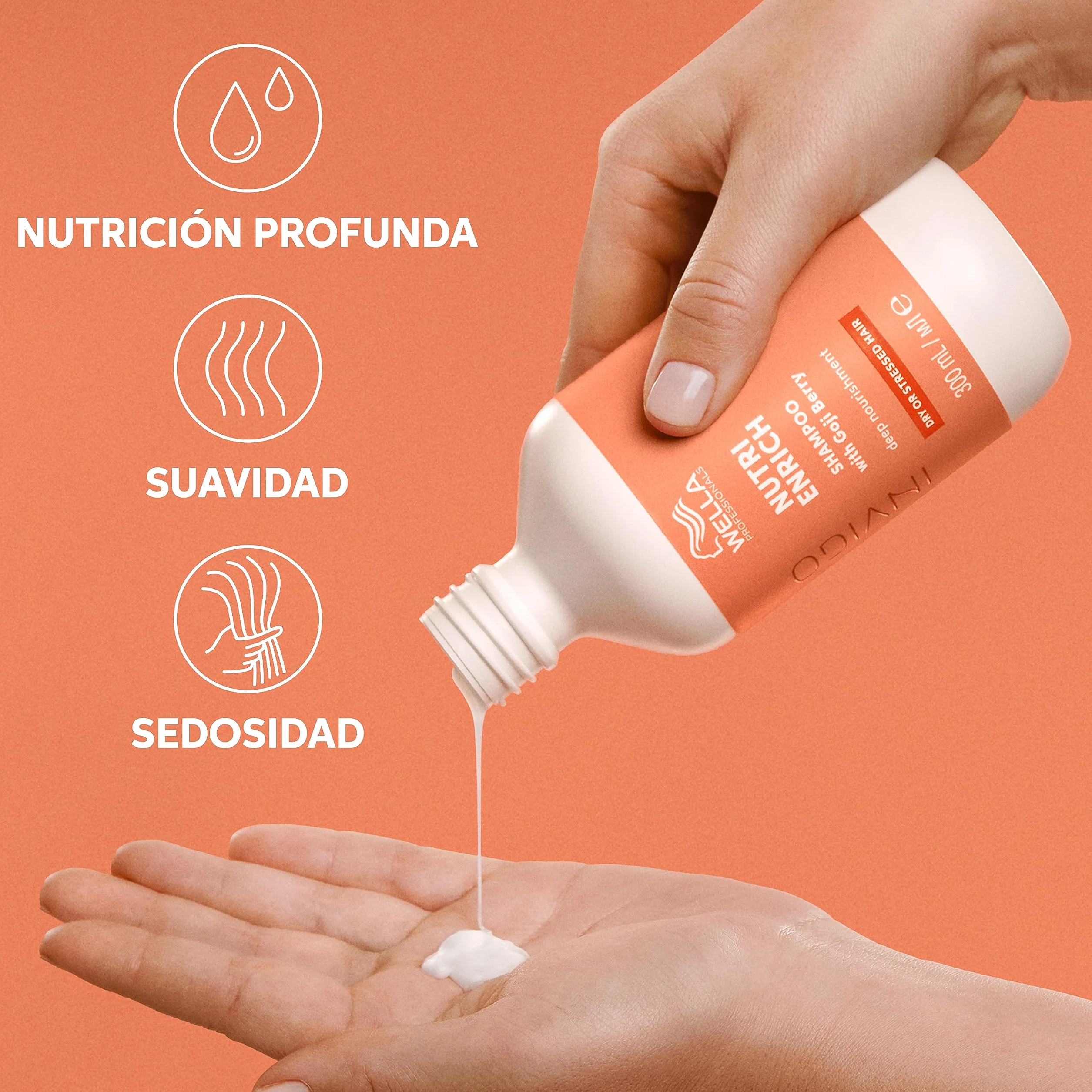 Wella Professionals Invigo Nutri Enrich Champú nutritivo ácido oleico bayas goji restaura cabello seco dañado