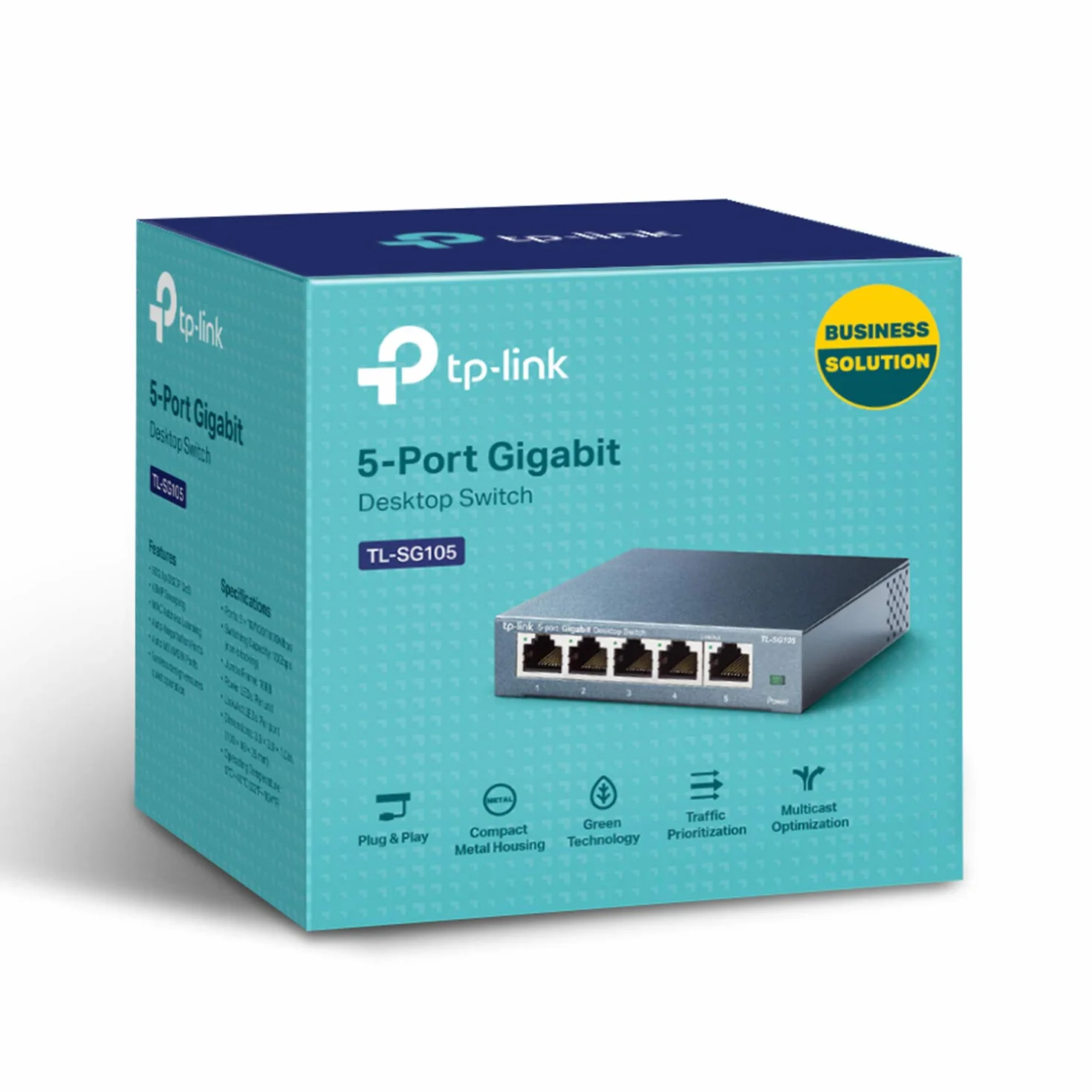 TP-Link TL-SG105 Switch Gigabit 5 Puertos 10/100/1000 Ethernet Acero Inoxidable IGMP Snooping QoS