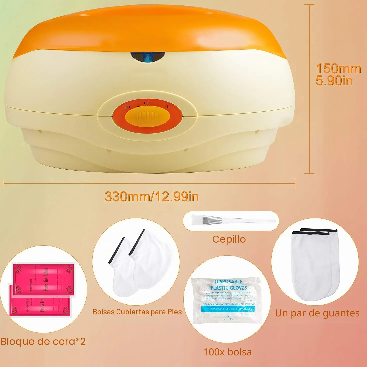 SWAWIS Calentador de Parafina para Manos y Pies 200W con 2 x 450g de Parafina