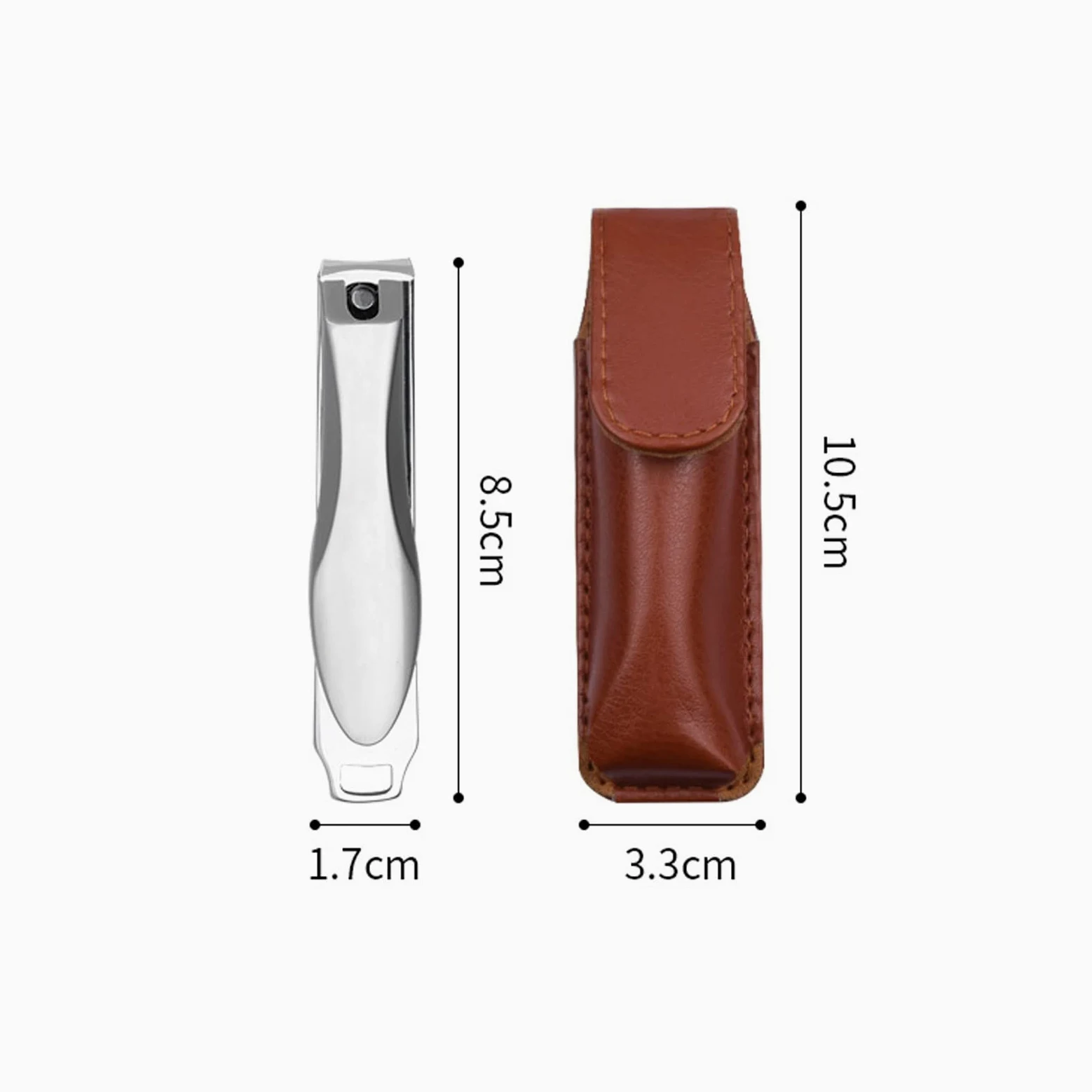 Cortaúñas, cortaúñas de Acero Inoxidable, Juego Individual, alicates Mantis para Cortar uñas, Estuche Grande de Cuero sintético