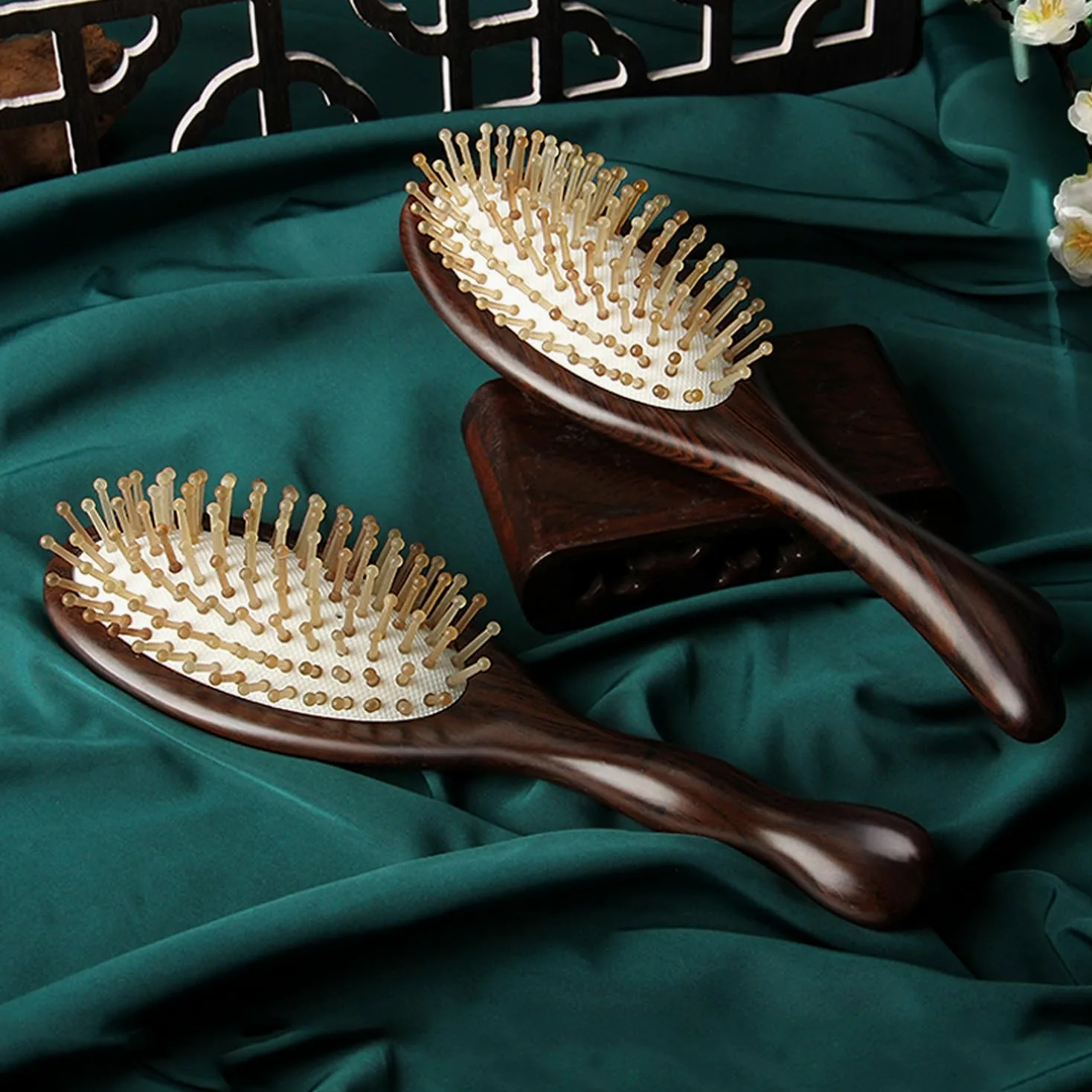 Cepillo para el Cabello, Peine Ovalado de Madera antiestático para masajes, Cepillo para el Cabello desenredante, cepillos masajeadores con cojín de Aire para Cabello Largo