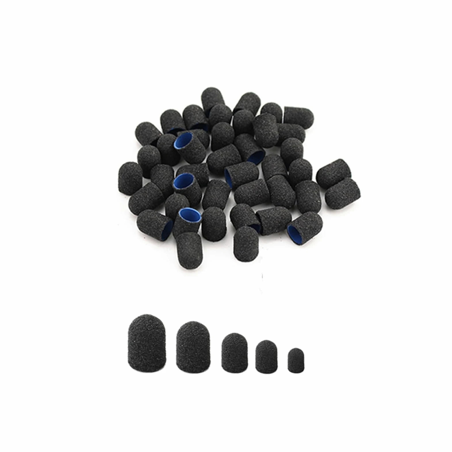 Fresas Torno Para UñAs 50 Uds. Con mandril pedicura manicura eliminar la piel muerta pulido cuidado de los pies limpieza cutícula Accesorios para Manicura(13-19Black80)