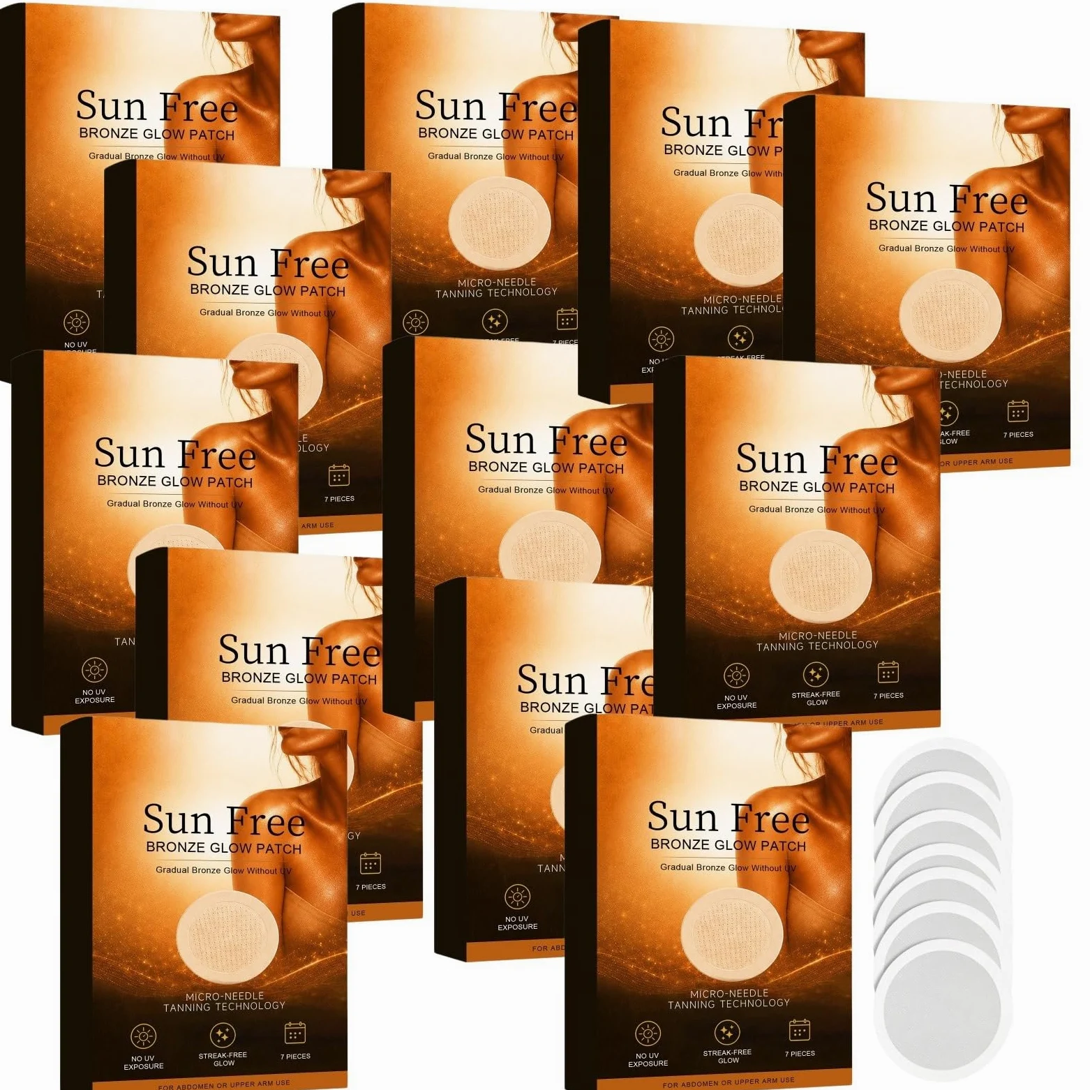Parche autobronceador en Microneedles, pegatinas de bronceado sin sol para obtener una piel oscura y uniforme, parche de bronceado práctico para usar en casa para el cuidado de la piel