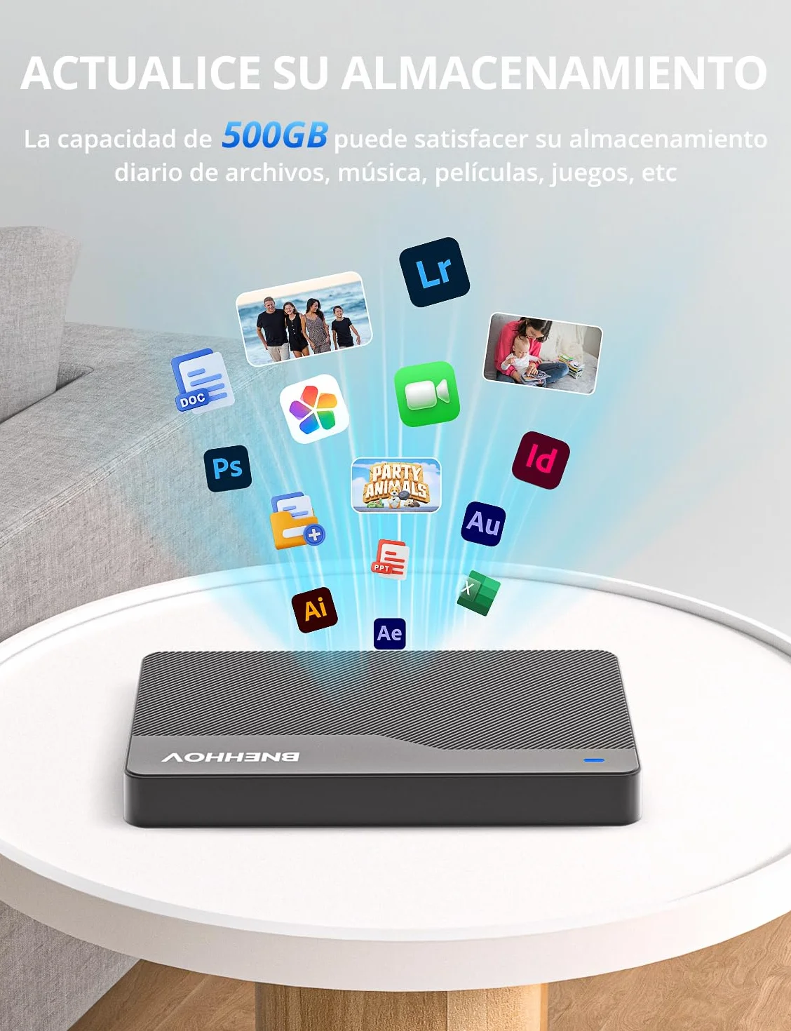 Disco Duro Externo Portátil 500GB HDD USB 3.0 SATA